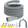 Universal Washing Machine Drain Hose, 10 Feet Flexible Washing Machine Drain Hose, Washer Drain Hose, Portable Discharge Washer Hoses with 1 Extension Adapter and 2 Hose Clamps, 1 U-Bend Hose Holder