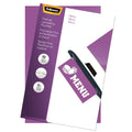 Fellowes 3mm Hot Laminating Pouches, Menu Size, 50-Pack (52013), Clear