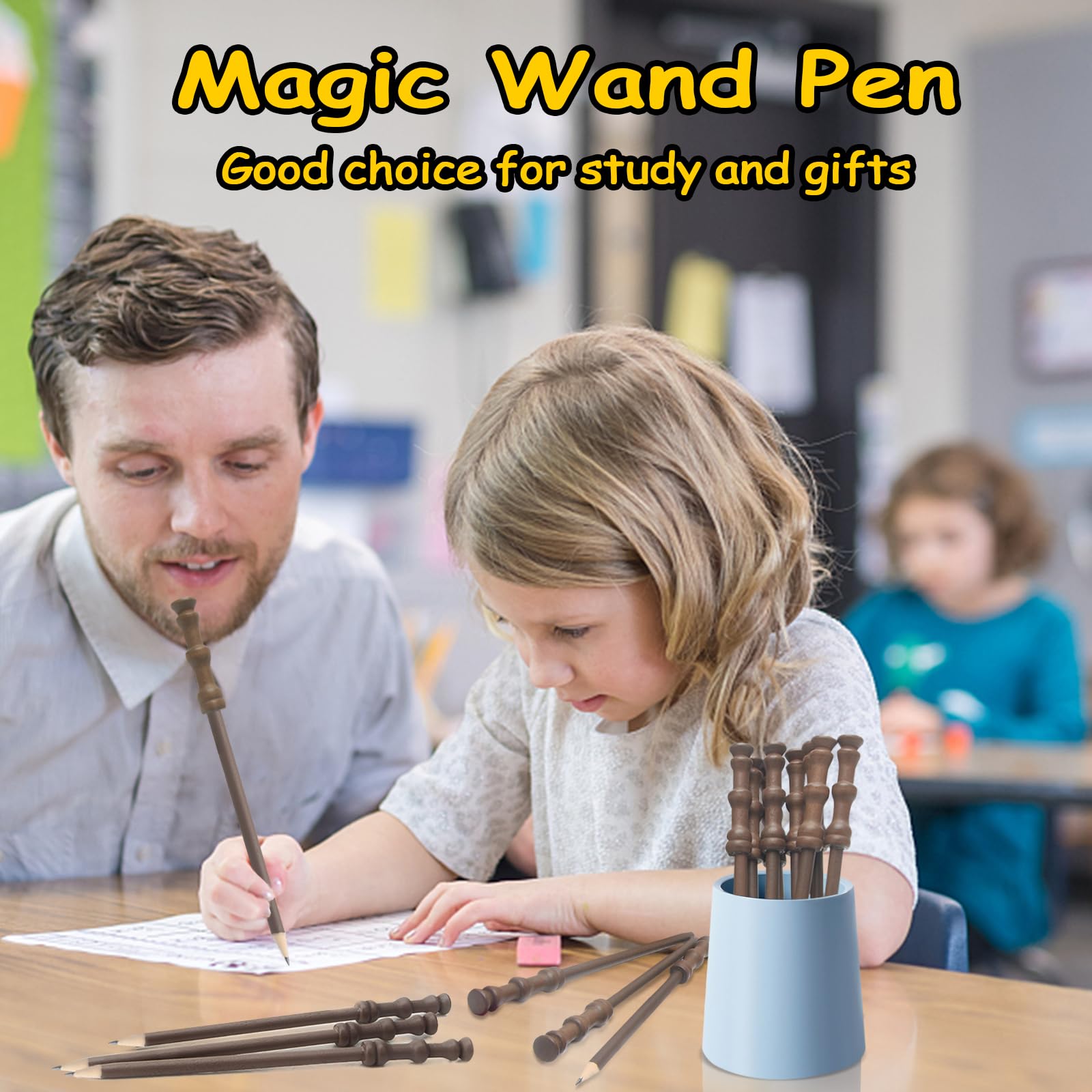 Wand Pencils, Cosplay Party Supplies for Boys Girls Birthday, School Party Favors,Goody Bag Filler,Halloween Decor,School Rewards(24pcs)