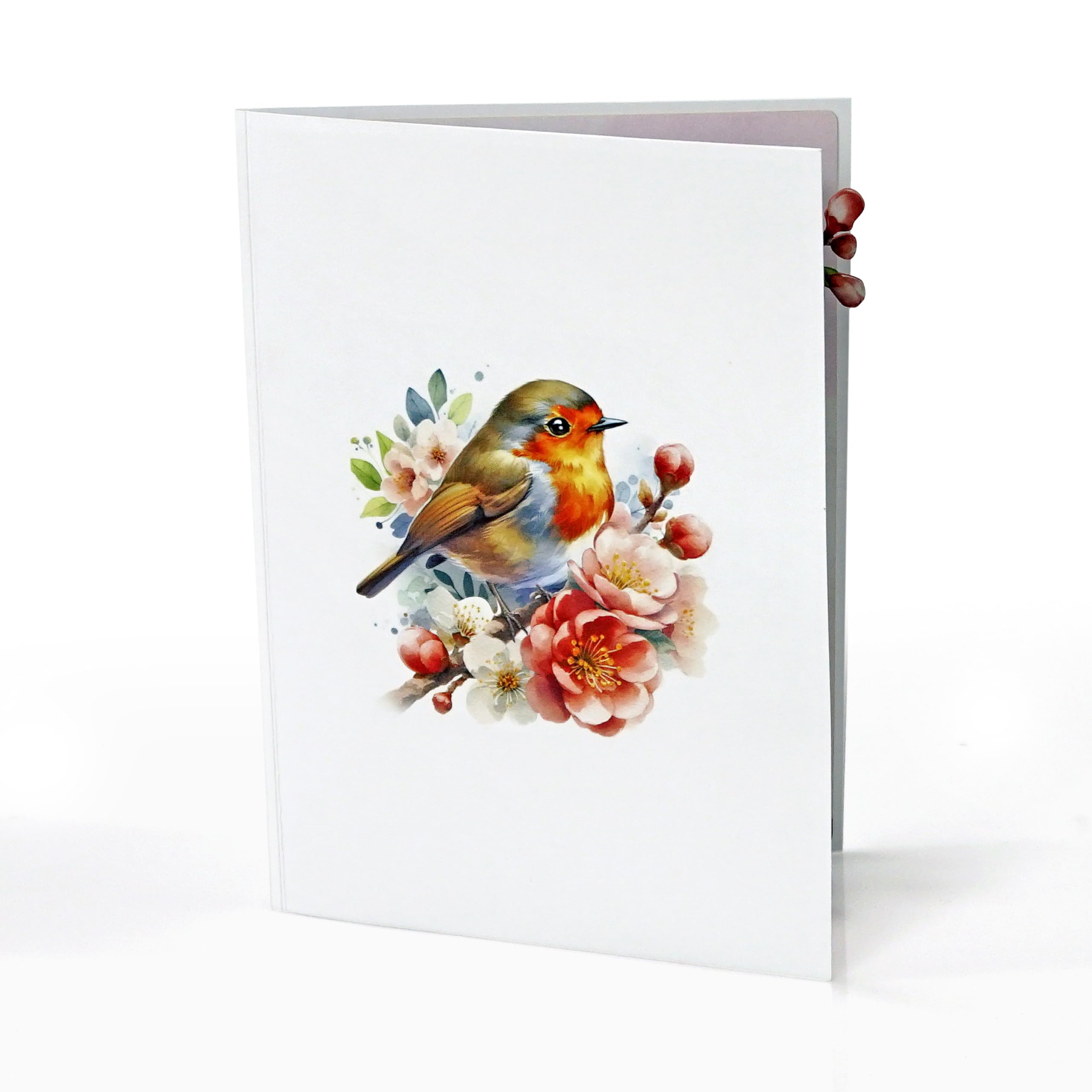 CUTPOPUP Mothers Day Pop Up Card for Mom, 3D Robin Bird Cherry Blossom Greeting Card, Birthday Card for Mom, Grandma, Wife, Floral Card for Women