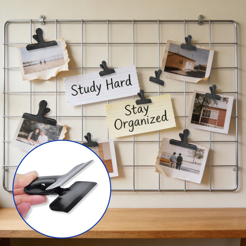 22 Pack Bag Clips, Clips for Chips and Other Food Bags,Stainless Steel Chip Bag Clips Heavy Duty,Metal Bag Clips for Food Storage,Food Clamp Clip for Bread Snack,Kitchen Clip for Office Home,Black