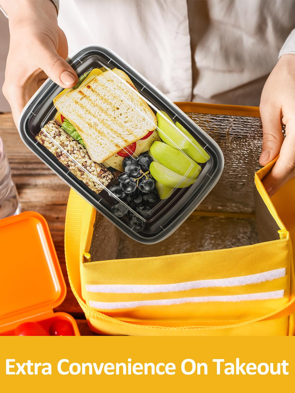 NEEBAKE 60 Sets 28oz Meal Prep Container - Reusable Plastic Food Storage Containers with Lids, Fits Microwave, Freezer and Dishwasher Safe