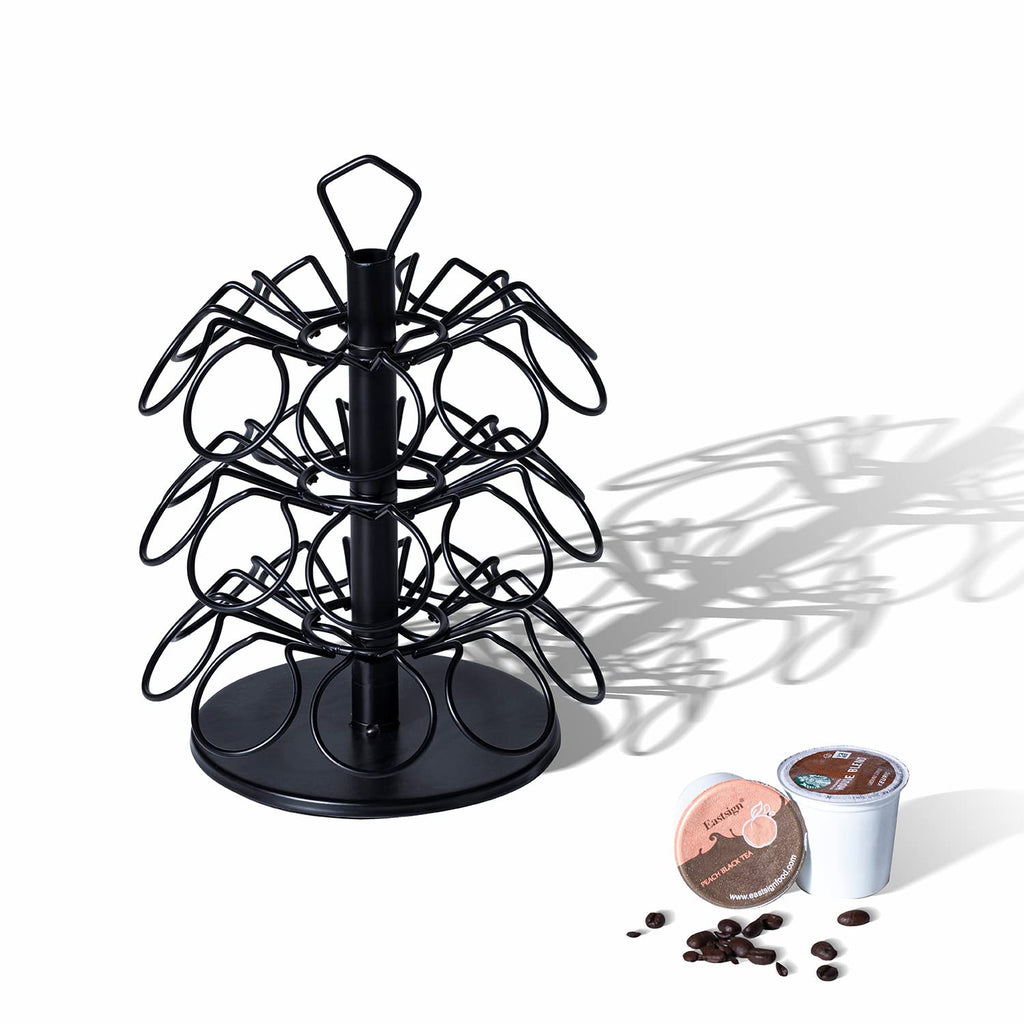 Rice rat K Cup Storage Coffee Capsules Pod Holder Carousel Capsule Display Storage for k cup（27pods-3tiers）