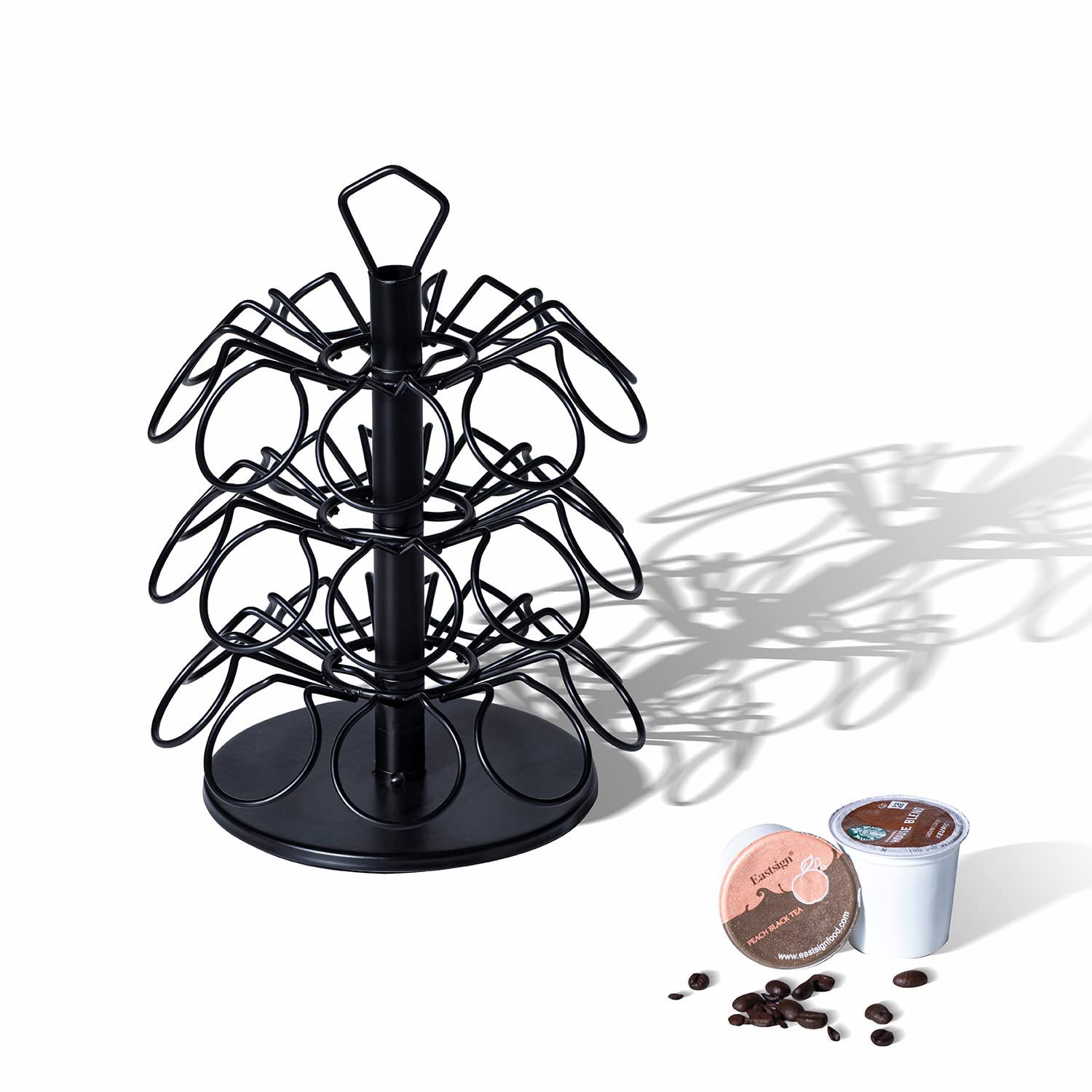 Rice rat K Cup Storage Coffee Capsules Pod Holder Carousel Capsule Display Storage for k cup（27pods-3tiers）