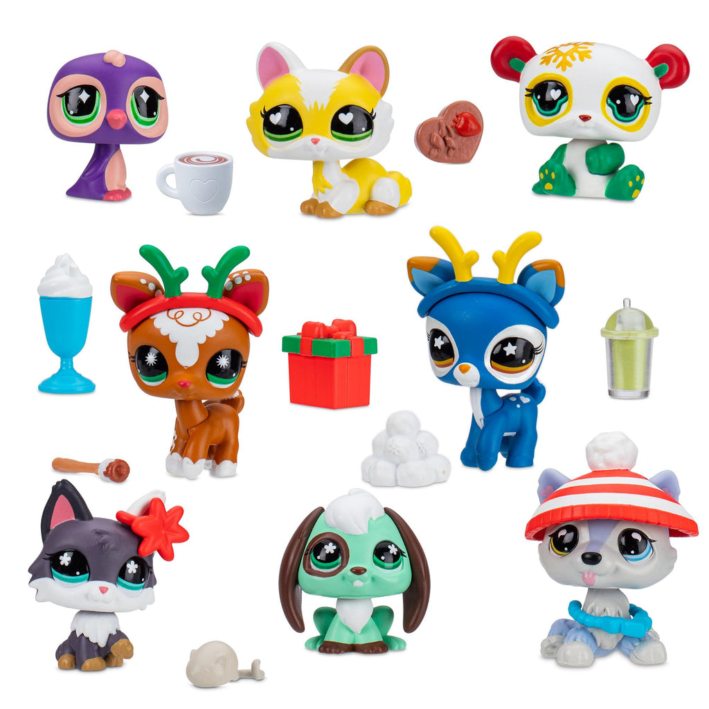 Littlest Pet Shop - Deluxe Holiday Calendar - Series 4 Advent Calendar -Gen 7 Authentic LPS Bobble Head Toy Figure, Collectible Toy Animal, Ages 4+