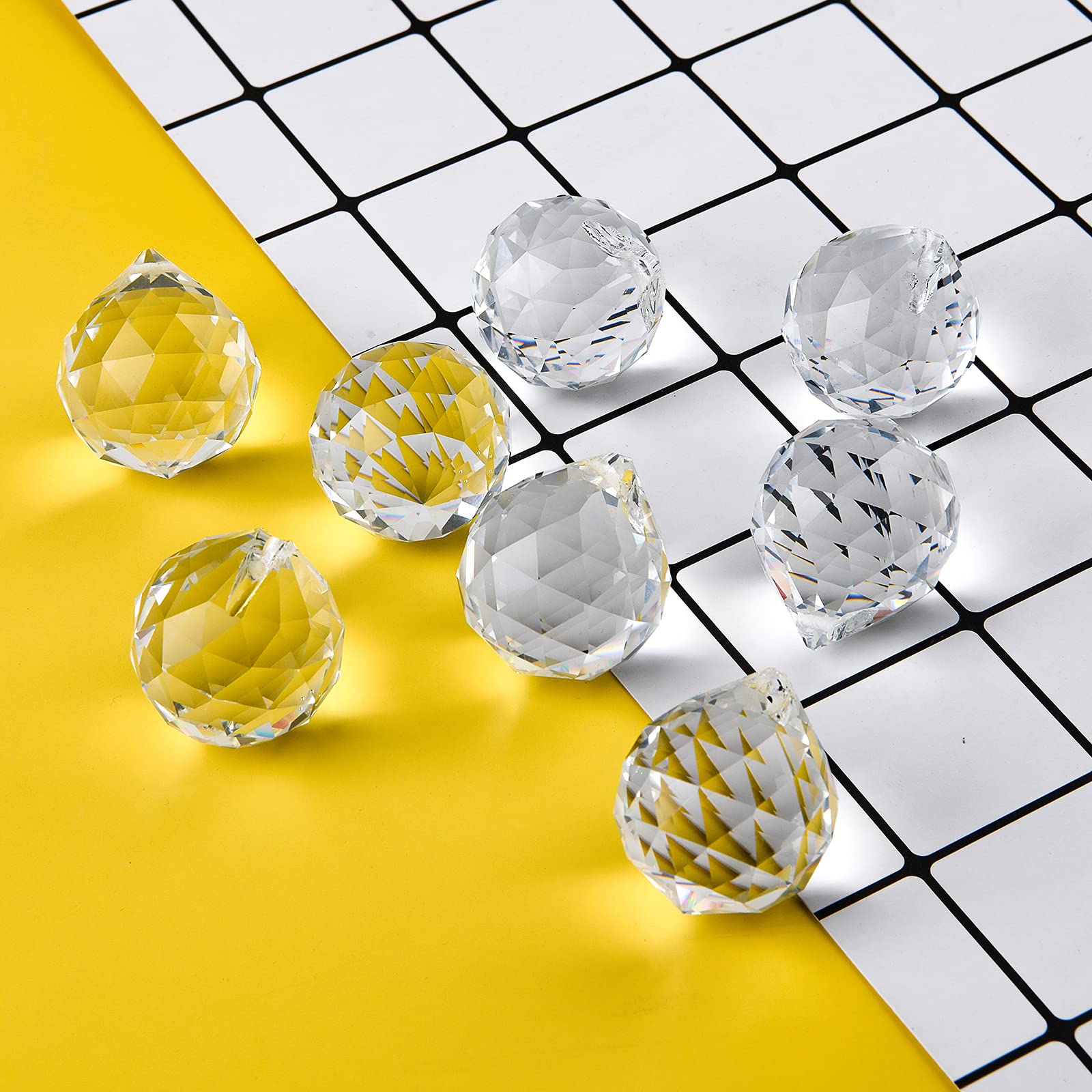 Crystal Prism Ball Sun Catcher - 24 Pack 20mm Hanging Decor for Windows, Wedding, Home, Feng Shui, Chandelier Pendant - Rainbow Maker, DIY Crafts, Gift Idea