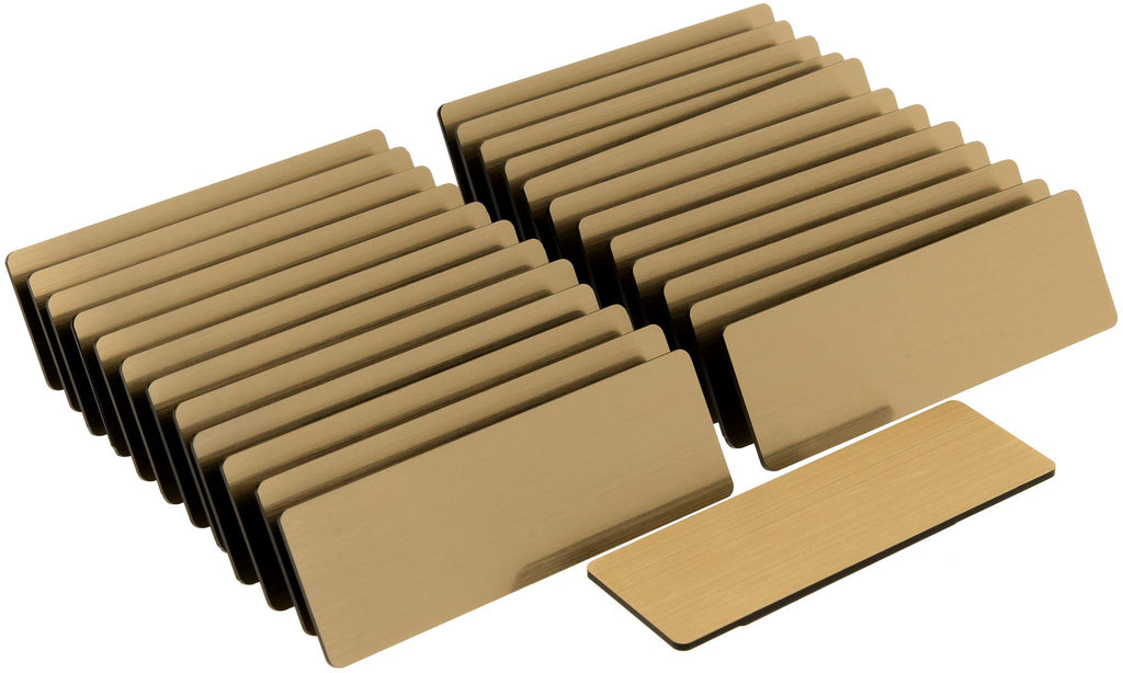 ExcelMark Blank Name Tag/Badge with Magnetic Backing - 1"x 3"(25 Pack - Gold)