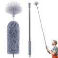 DNACHEW Cobweb Duster with Extension Pole, Spider Web Brush & Ceiling Cleaning Kit, 100" Microfiber Feather Duster Cleaner with Washable Head for Ceiling Fan, Furniture, Home