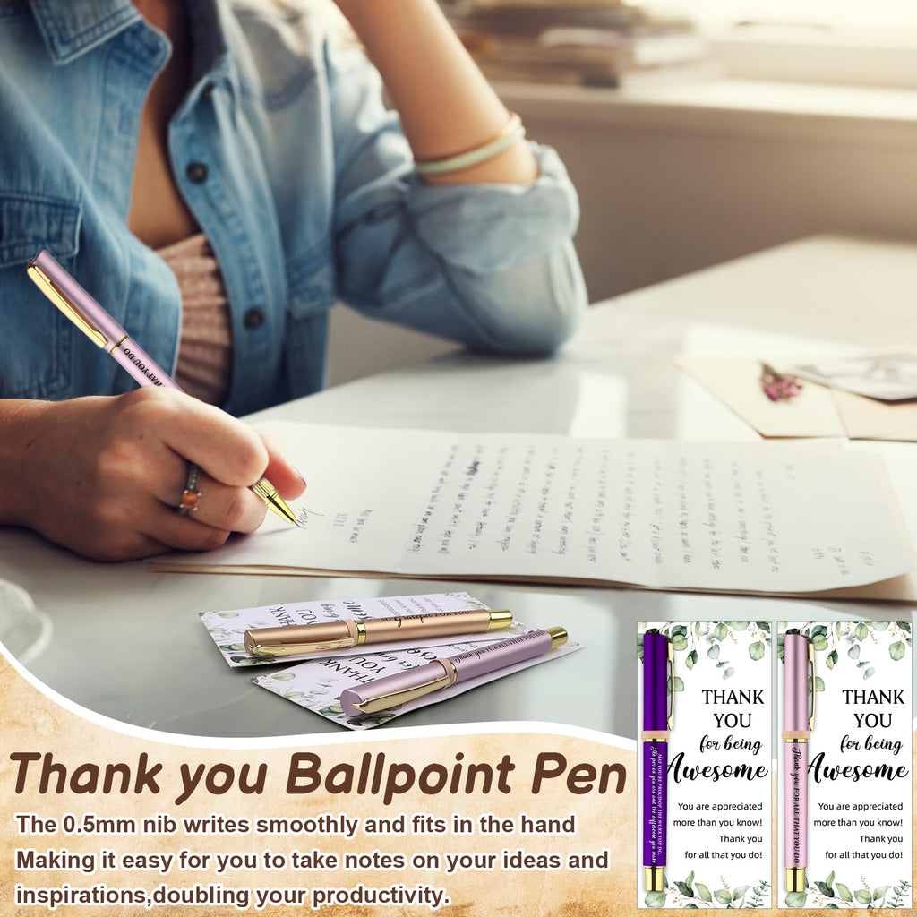 30 Sets Thank You Gifts Employee Appreciation Gift Bulk for Coworkers Motivational Pens with Thank You Cards Gift Bags Inspirational Gifts for Colleagues Staff Teacher Nurses Volunteer Team