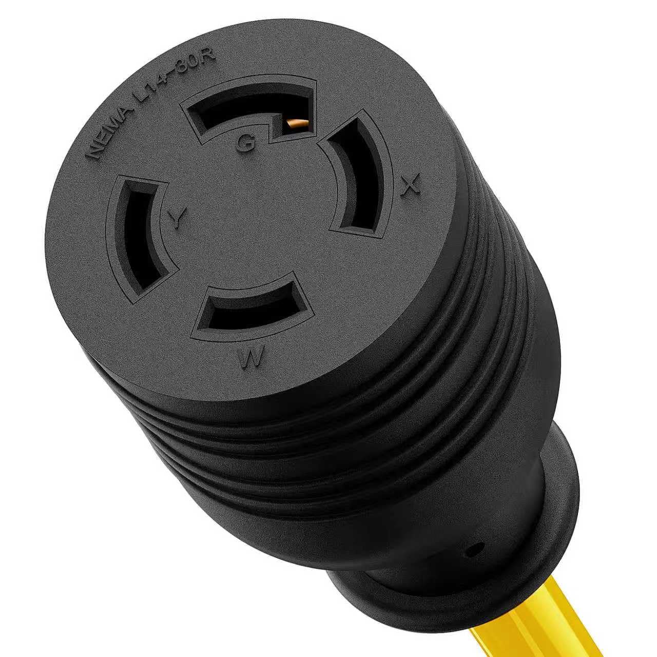 Nema 5-15P to L14-30R Power Adapter Cord, Household 15Amp to Generator Lock in 30Amp Adapter Cord, STW 10AWG Length= 1Foot