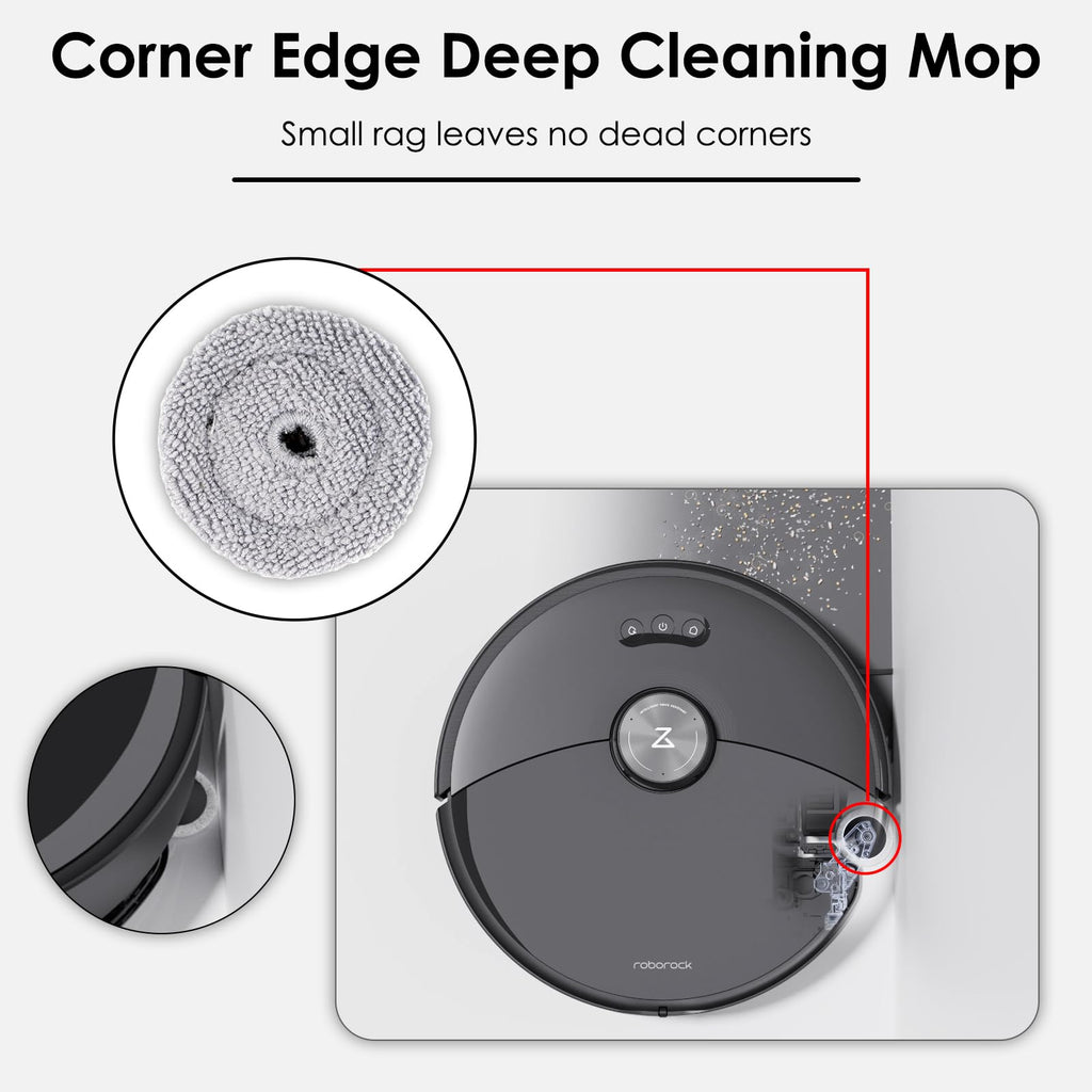 (10 Pack) Mop Pads Refills Compatible with Roborock S8 MaxV Ultra, S8 Max Ultra Robot Vacuum, VibraRise Mop Pads with Dual Sonic Vibrations Modules, Mop Cloth with Edge Mop Pad, 5 Sets