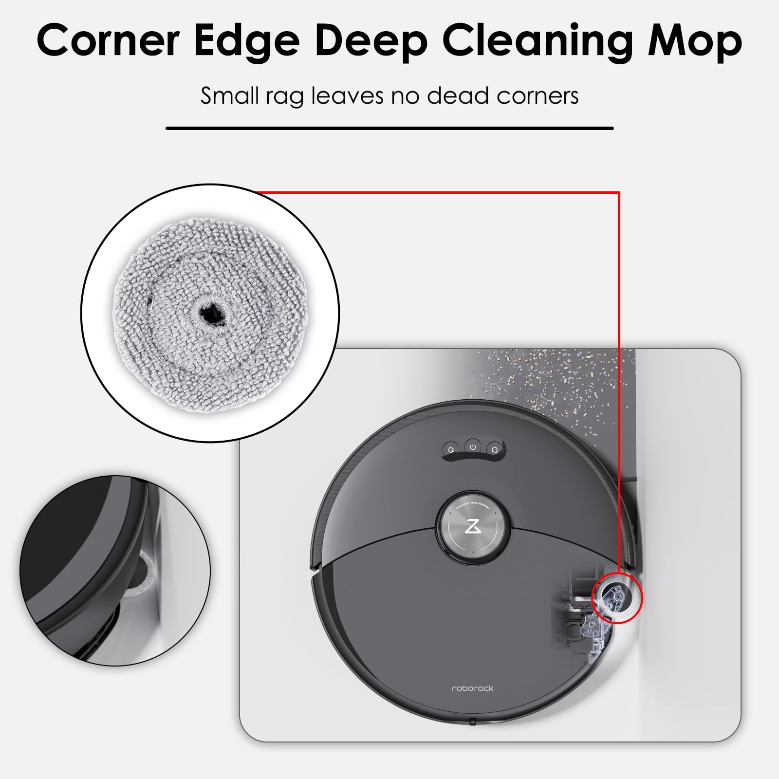 (10 Pack) Mop Pads Refills Compatible with Roborock S8 MaxV Ultra, S8 Max Ultra Robot Vacuum, VibraRise Mop Pads with Dual Sonic Vibrations Modules, Mop Cloth with Edge Mop Pad, 5 Sets