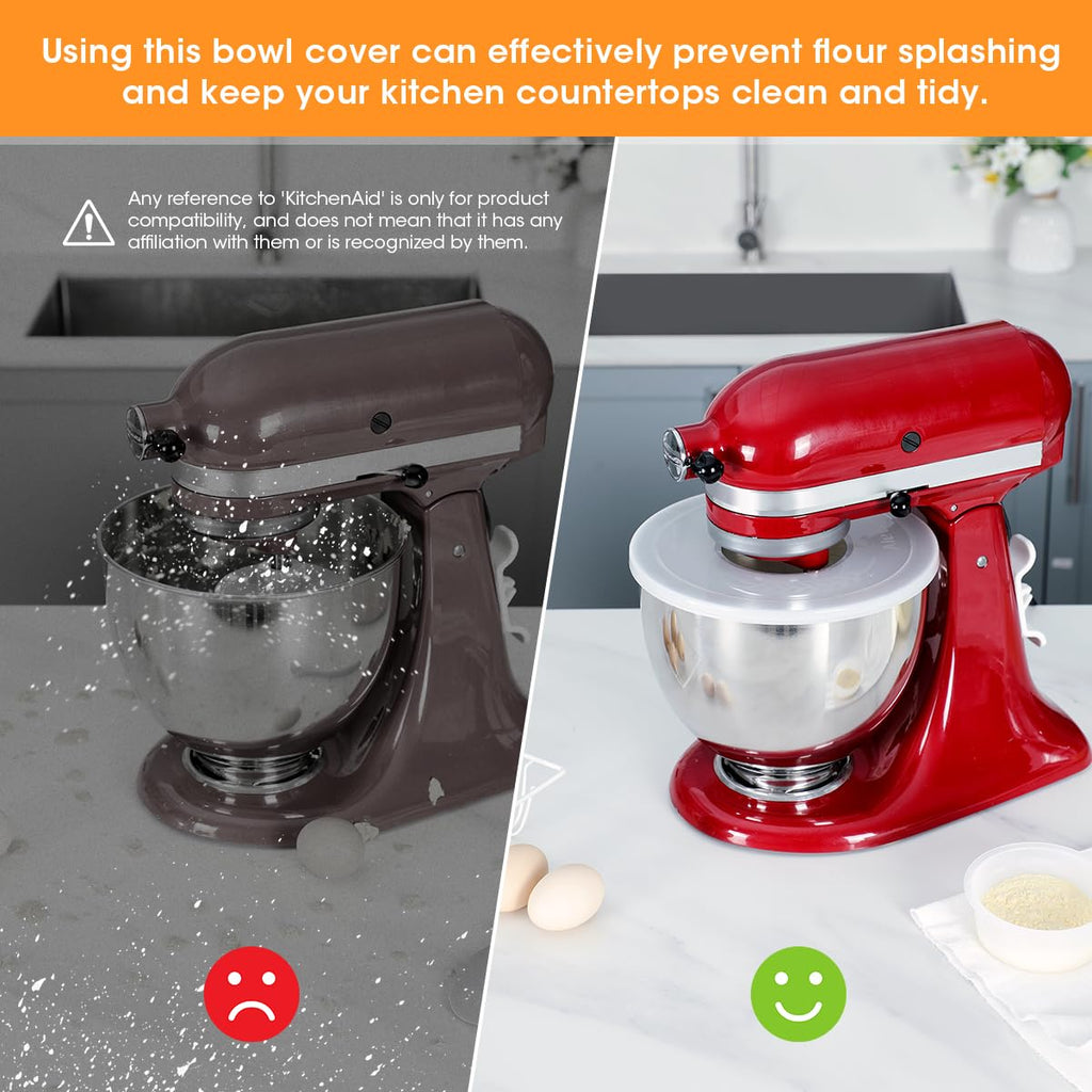 Aieve Mixer Bowl Covers,Guard Lids for KitchenAid 4.5-5 Quart Tilt-Head Stand Mixer to Prevent Ingredients from Splashing Out(2 Pack)