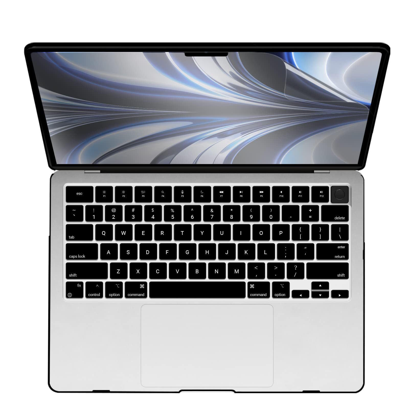 IBENZER Compatible with 2025 2024 2023 2022 MacBook Air 13 inch Case M4 A3240 M3 A3113 M2 A2681, Hardshell Case & Keyboard Cover for Mac Air 13.6 with Touch ID, Black, CA-AT13-KK-BK+1