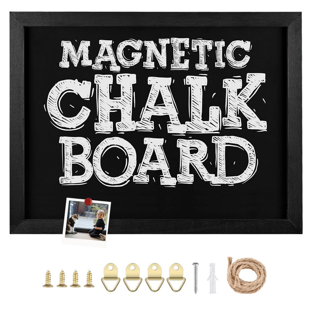 Umtiti Chalkboard, 30 * 40 cm, Black Solid Wood Frame，Magnetic Surface Chalkboard for Kitchen Home, Office, Restaurantand and Wall Decor，BK-3040-CA