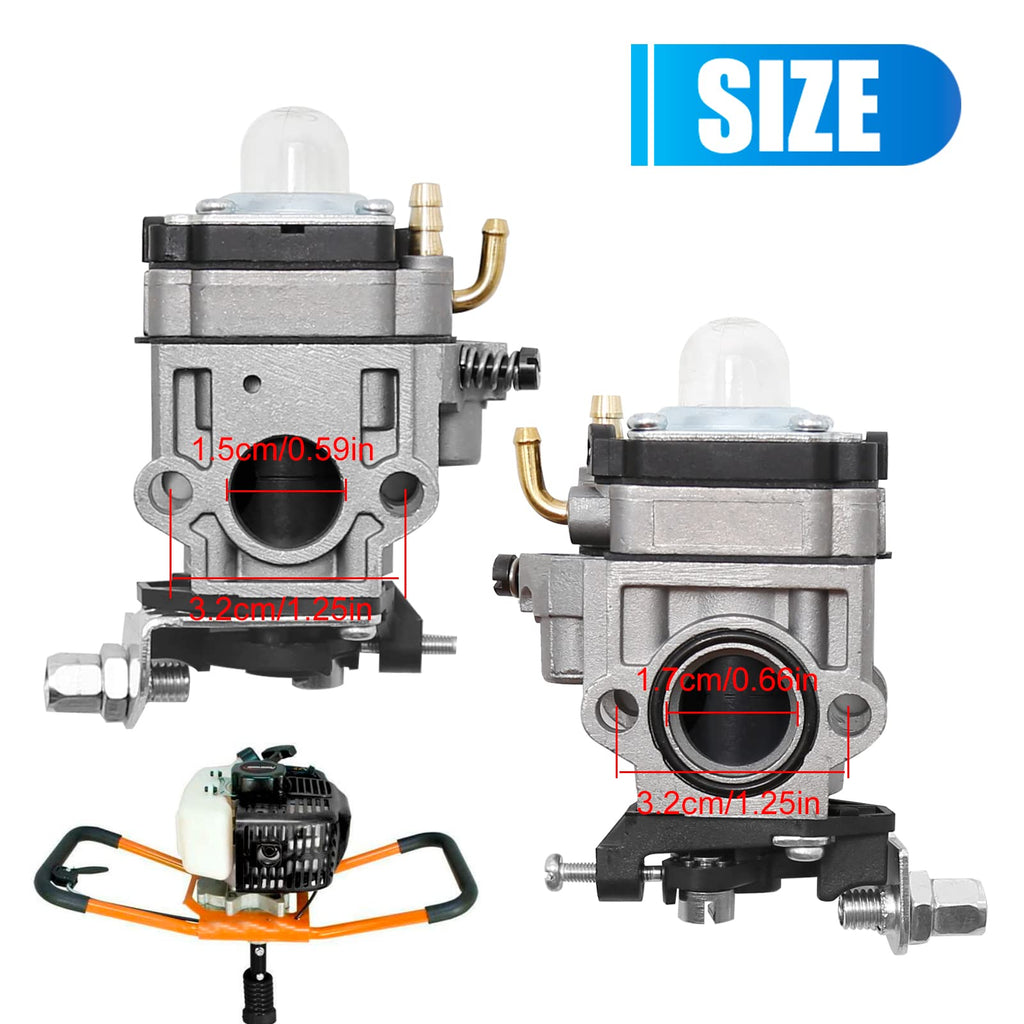 Mc43 300486 Carburetor Replacement for Earthquake Tiller Parts 43cc Cultivator, Carb for Powermate Pea438 Pcv43 We43 We43ce We43e