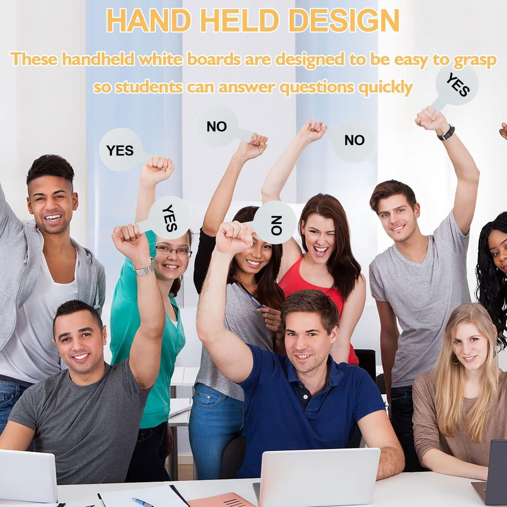 20 Pcs Dry Erase Answer Paddles, Handheld Double Sided Paddles Mini White Boards Small White Board Dry Erase Signs Auction Paddles for Classroom Teaching Office Meeting Voting Bridal Shower Games