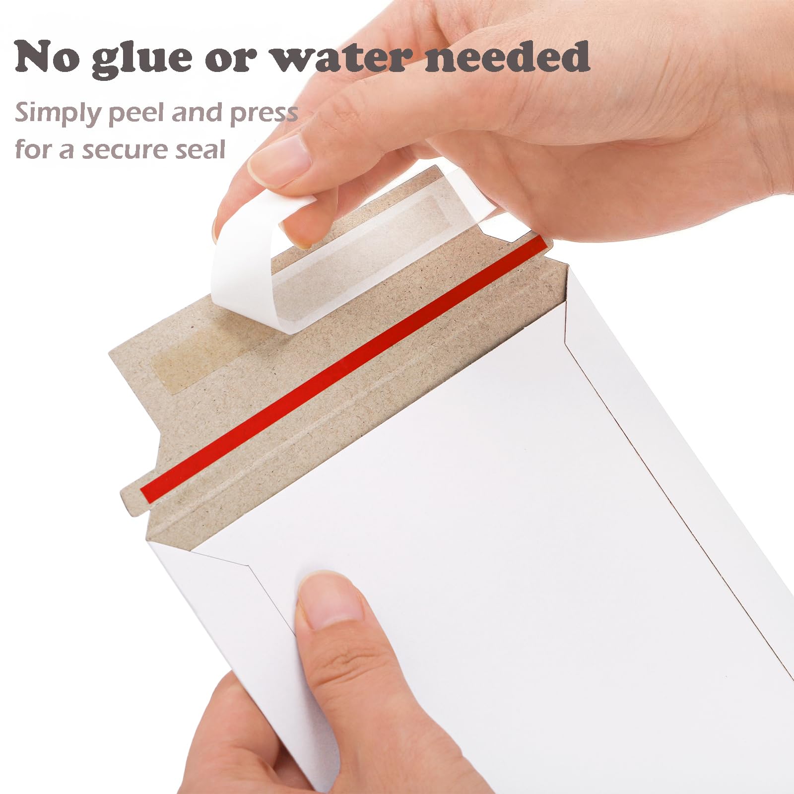 Kingrol 100 Pack 6 x 8.7 Inch Self-Seal Rigid Mailers, Stay Flat Cardboard Envelopes for Photos, CDs & Documents - Tear-Resistant and Lightweight