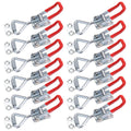 Hedume 12 Pack Pull Latch, Metal Adjustable Door Cabinet Box Case Toggle Latch Hasps Toggle Clamp, 4001, 220Lbs Holding Capacity