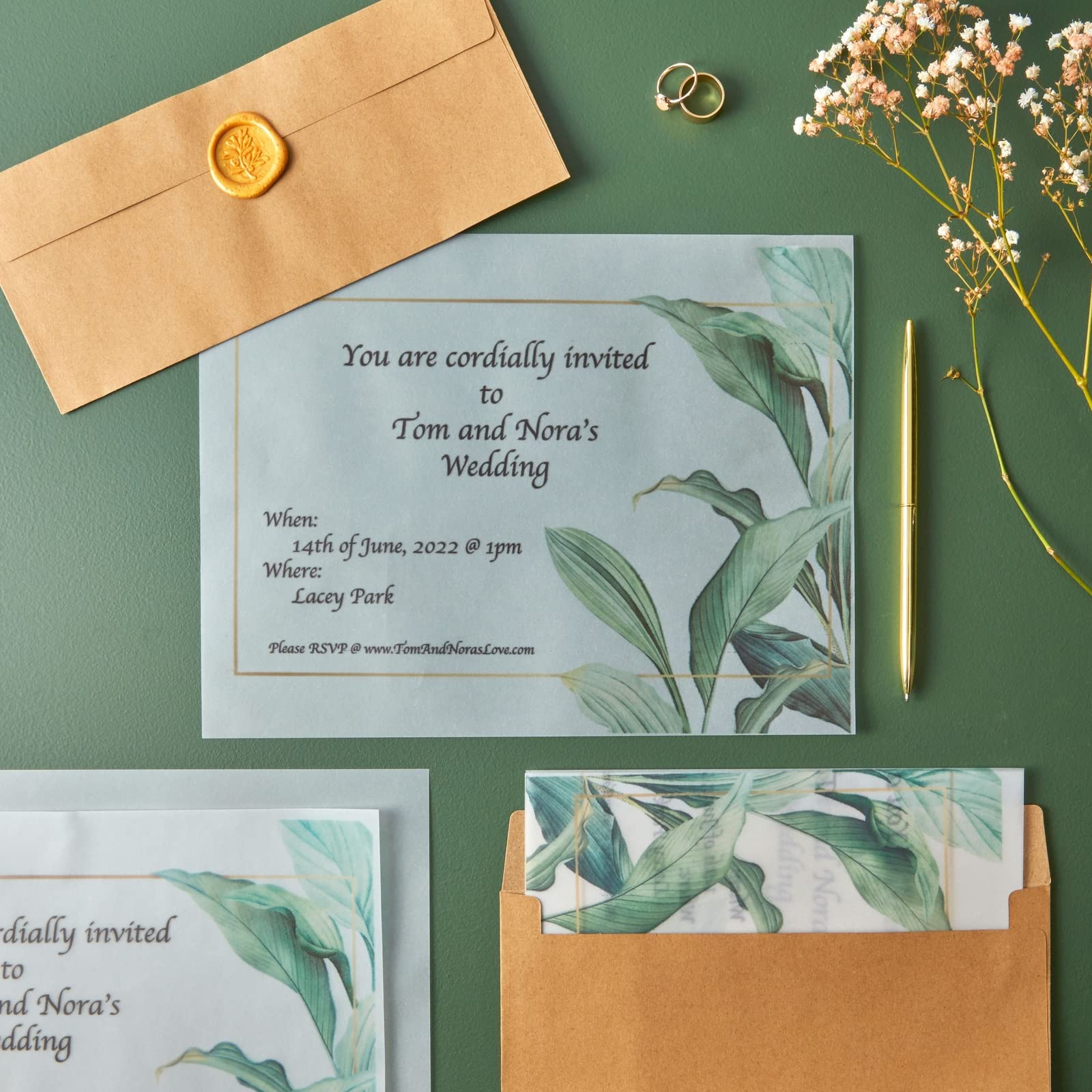 100 Sheets 8.5 x 11 in Translucent Vellum Paper - 93gsm/63lb Printable Tracing Paper for Invitation, Sketching and Card Overlays
