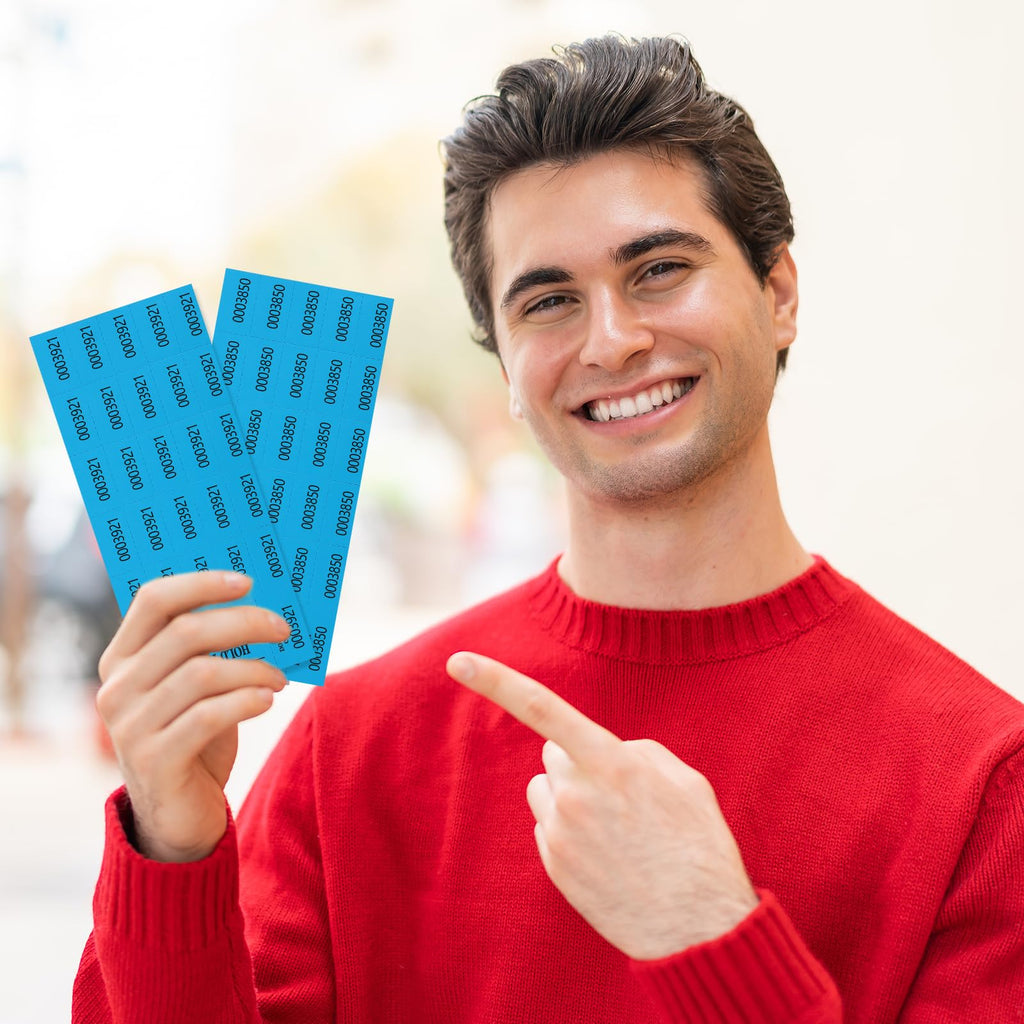 200 Sheets Raffle Tickets with Numbers Blue Chinese Auction Tickets Silent Ticket Raffle Basket Tickets 4"×9" for Blue Drink Party Carnival Fundraiser Auctions