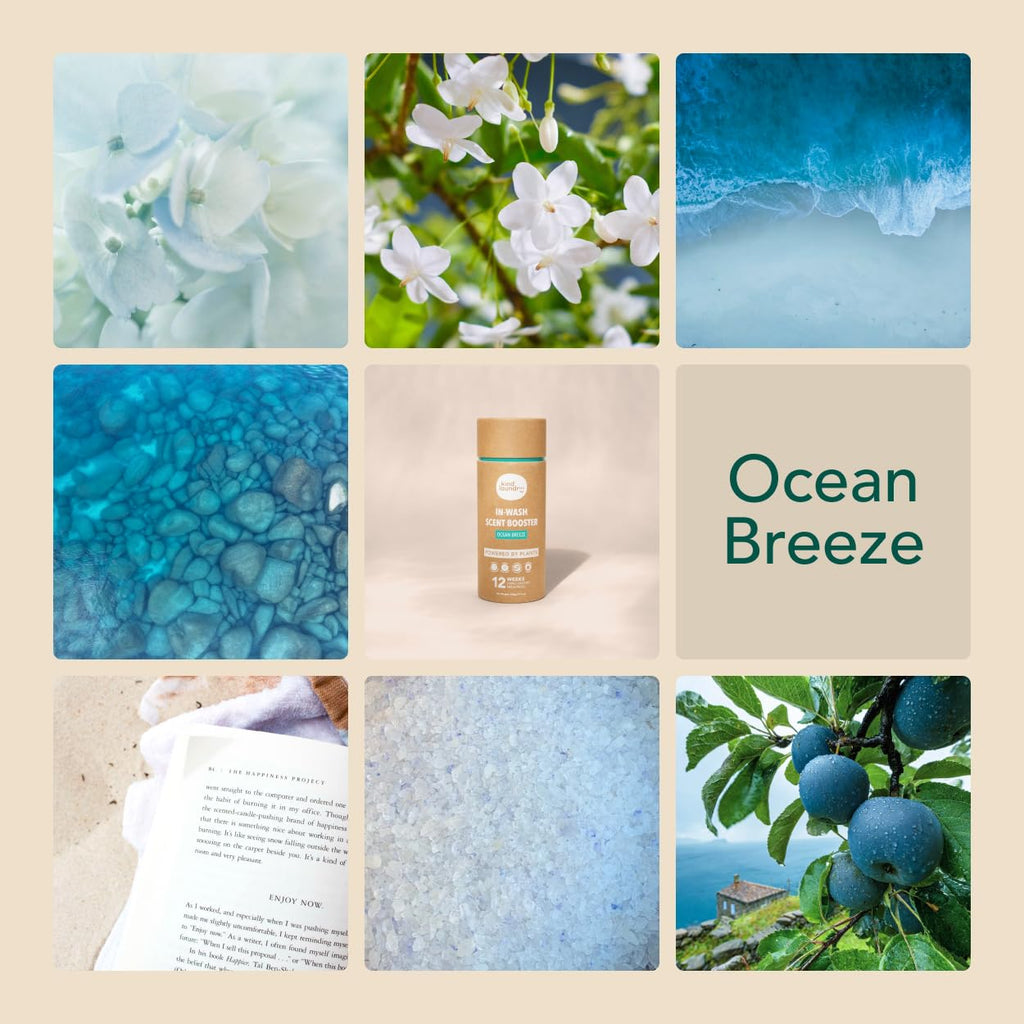 Kind Laundry In Wash Scent Booster Beads - Ocean Breeze - 12-Week Lasting Fragrance - Natural Laundry Booster Beads & Smell Deodorizer - Environment Friendly Odor Eliminator for Clothes (11Oz)