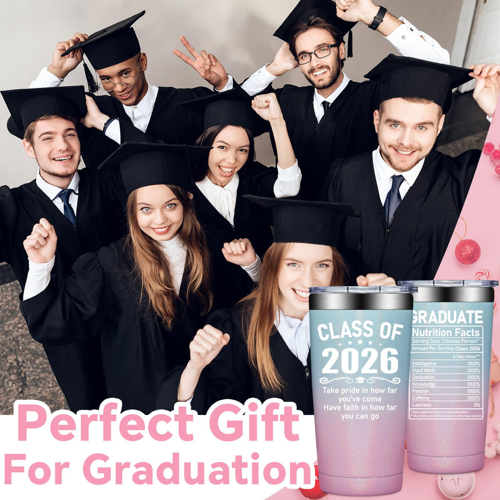 Fufandi Graduation Gifts - Class of 2026 Graduation Gift - College High School Graduations Gifts for Her - Congratulations Gift for Women - Tumbler Cup 20oz