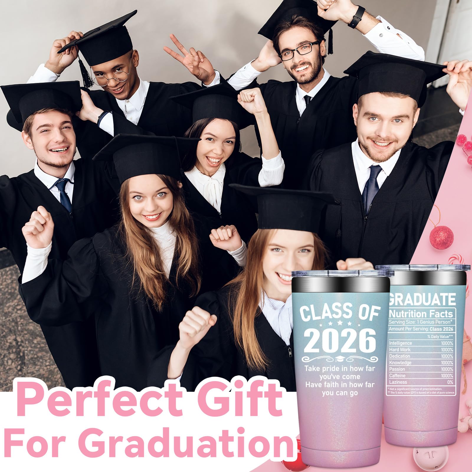 Fufandi Graduation Gifts - Class of 2026 Graduation Gift - College High School Graduations Gifts for Her - Congratulations Gift for Women - Tumbler Cup 20oz