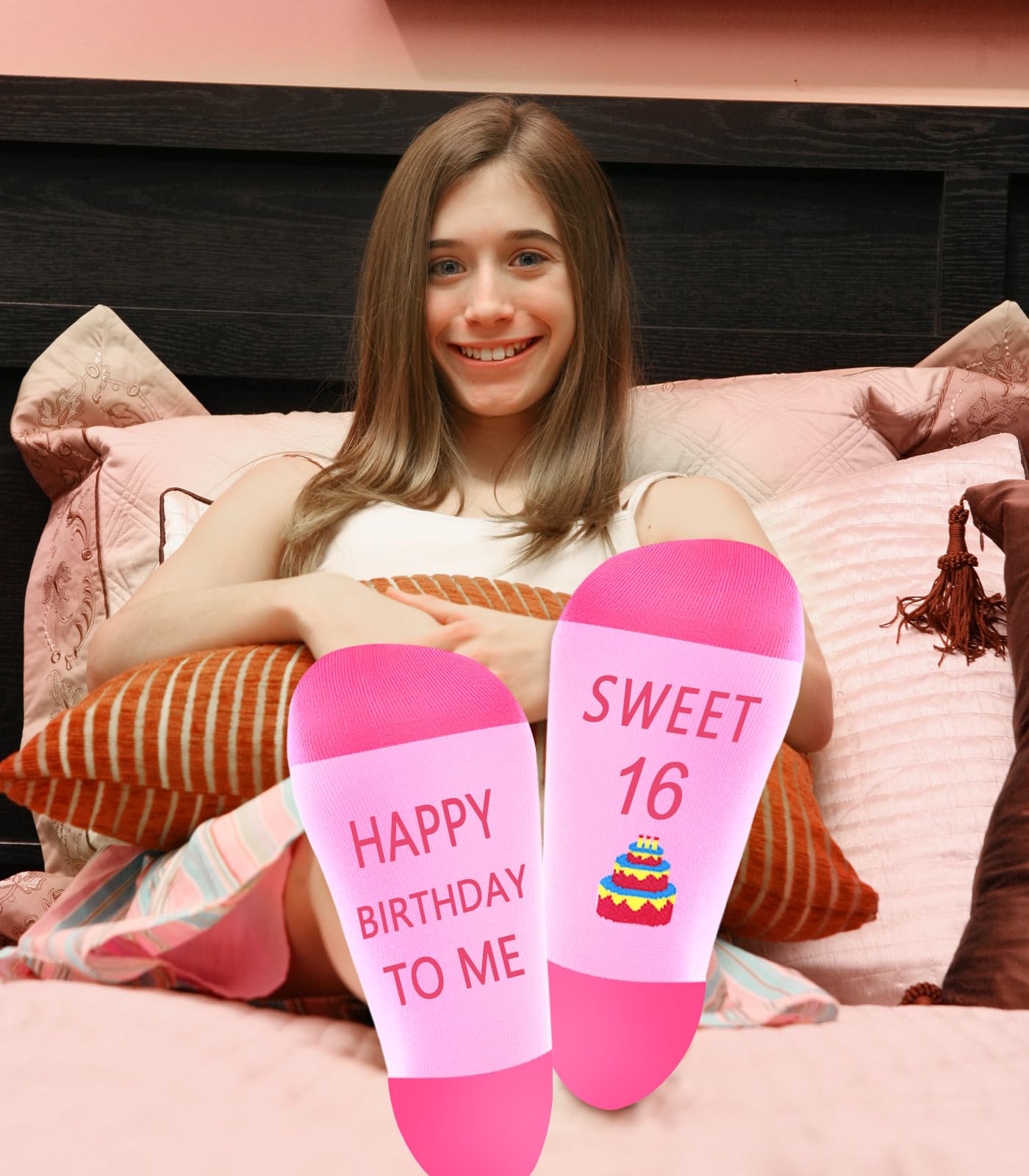 Awfrky Sweet 16 Gifts for Girls, Best 16th Birthday Gift Set, 7 Items, Including Insulated Tumbler, Bracelet, Socks, Candles, Hair Tie & Card