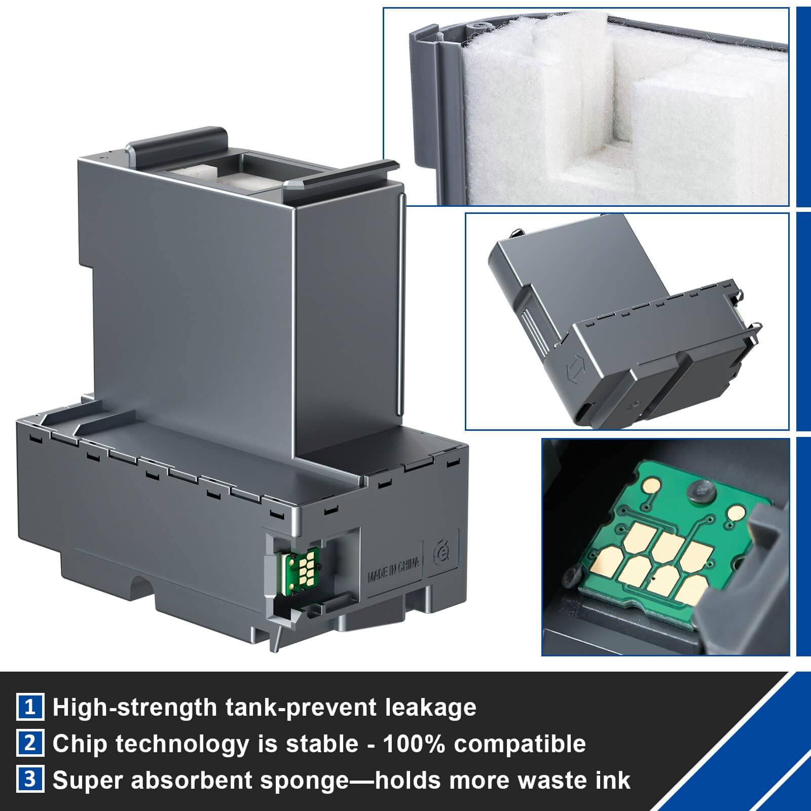 T04D1 Ink Maintenance Box for ET-15000 ET-3750 ET-3760 ET-4750 ET-4760 ET-3850 ET-4850 WF-2860 XP-5100 ET-3710 ET-5150 ET-3830 ST-M1000 ST-3000 ET-M2170 Printers. TO4D1/TO4D100/EWMB2/04D1