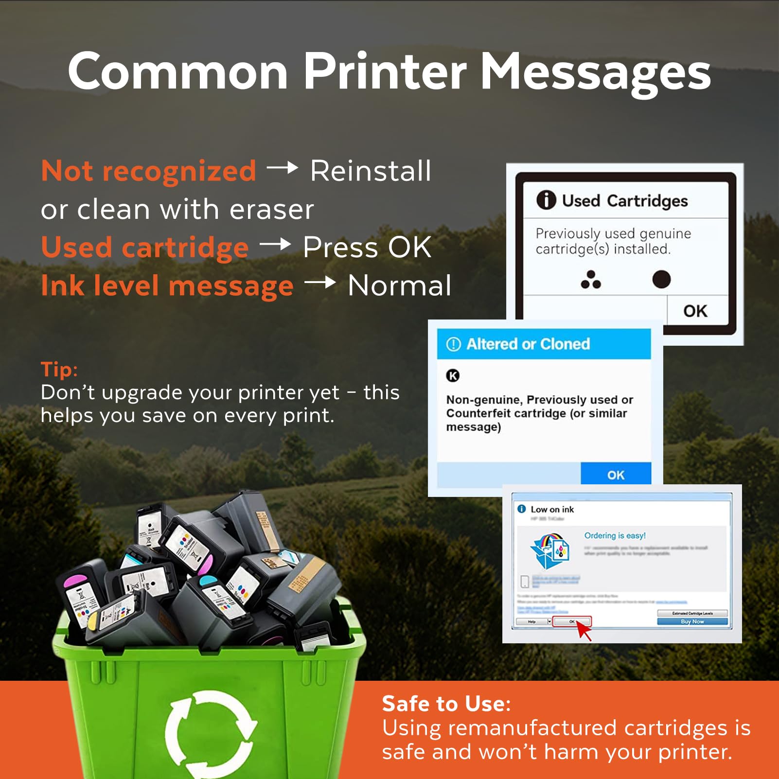COCCINK 61XL Black Ink Cartridge Work with HP 61 XL Envy 4500 5530 4502 4501 5531 Officejet 4630 4635 Deskjet 3050 3510 2540 1510 2512 1055 1513 3056A for HP Printers High Yield Printer (1 Black)