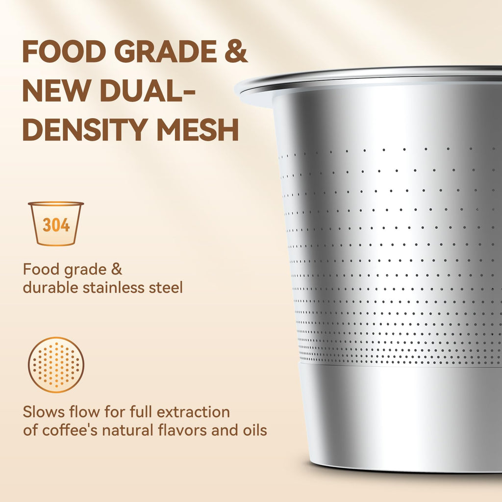 2 Pack Reusable K Cups Coffee Pods for Keurig 1.0: Stainless Steel Refillable K Cup - Reusable Coffee Filter for Keurig 1.0 Coffee Maker, Permanent, Eco-Friendly, Newest Design