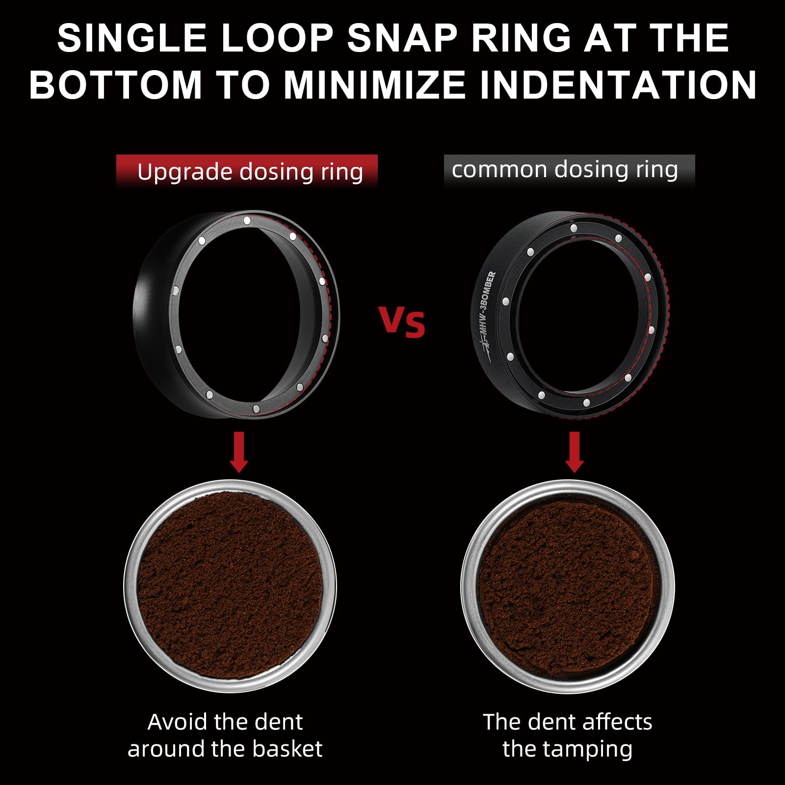 MHW-3BOMBER 58 mm Espresso Dosing Funnel Magnetic Coffee Dosing Ring Portafilter Funnel Barista Tools Compatible with 58 mm Portafilter DR5546B-OS
