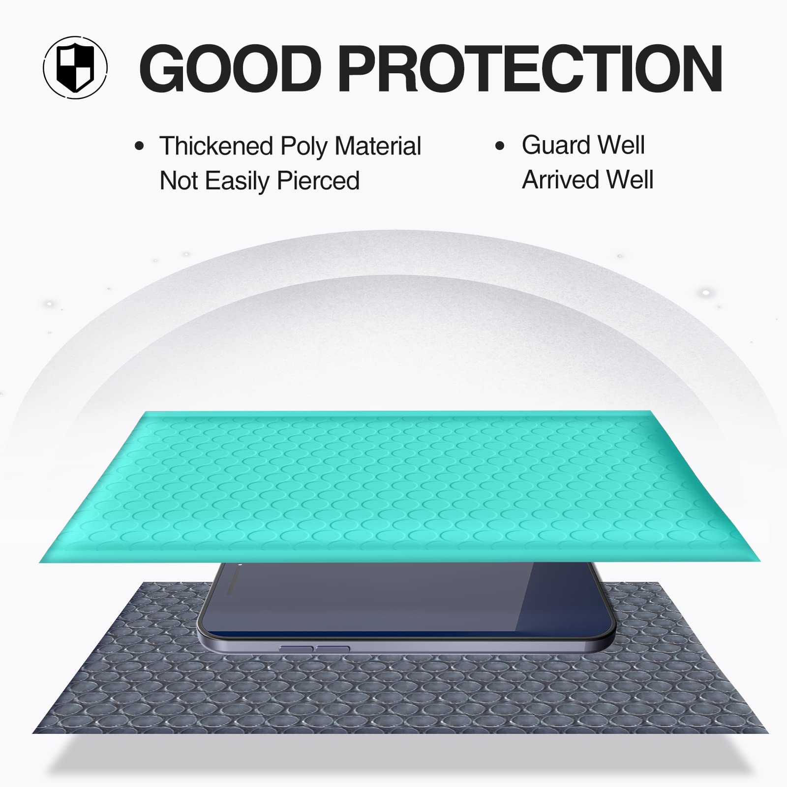 UCGOU Bubble Mailers 6x10 Inch Teal 50 Pack Usable Size 6x9 Padded Envelopes Small Business Mailing Packages Opaque Self Seal Adhesive Waterproof Boutique Shipping Bags for Jewelry Makeup Supplies