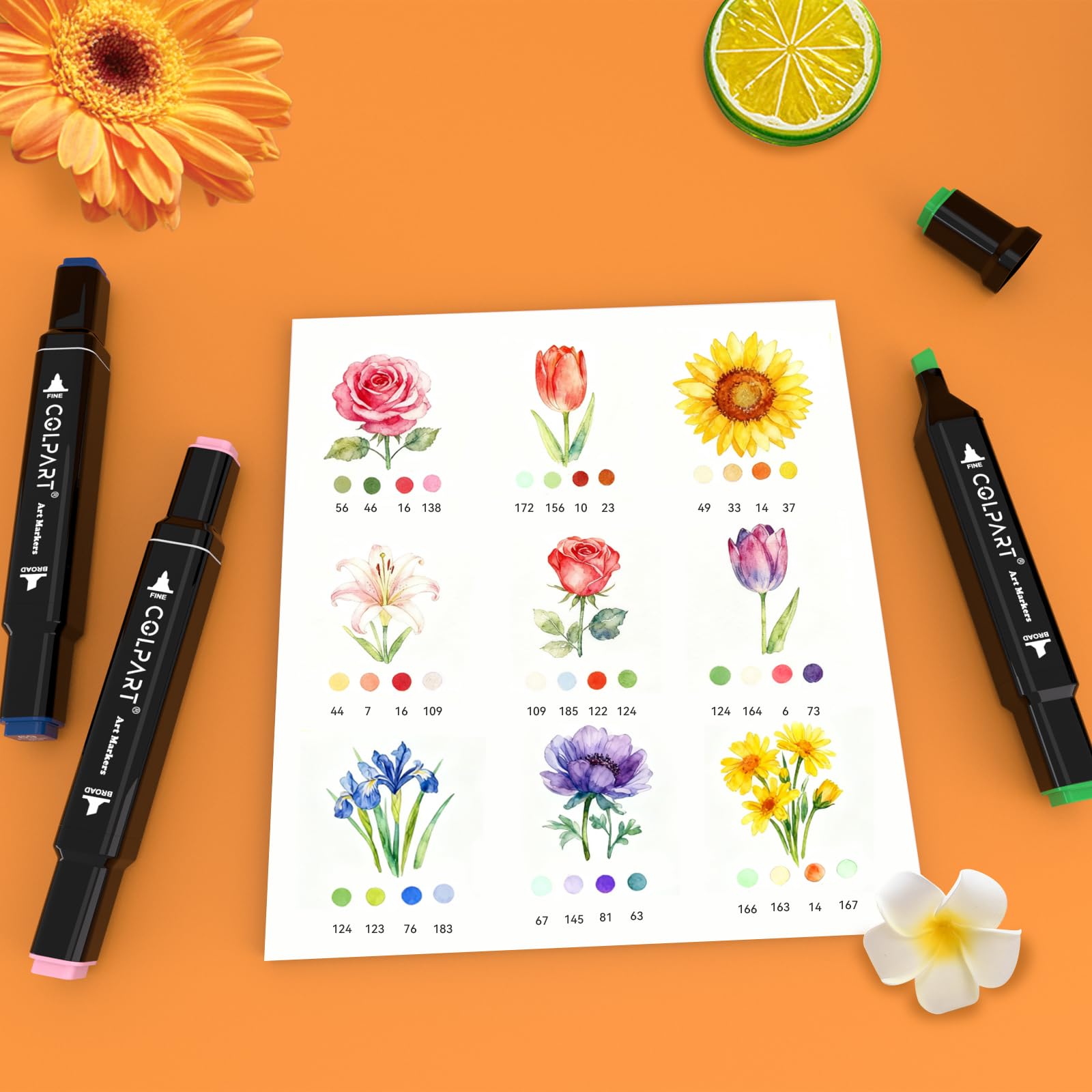 colpart 120 Colors Alcohol Markers Dual Tip Art Marker Pens for Adult Coloring Painting Supplies Perfect for Painting, Coloring, Sketching and Drawing