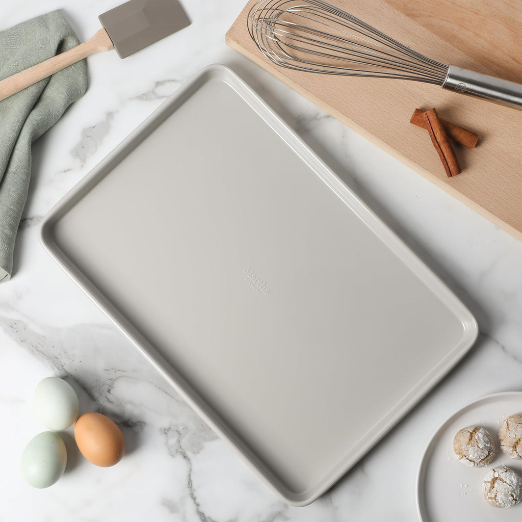 Martha Stewart Gallen 15 x 10 Inch Nonstick Carbon Steel Cookie Sheet - Cool Grey