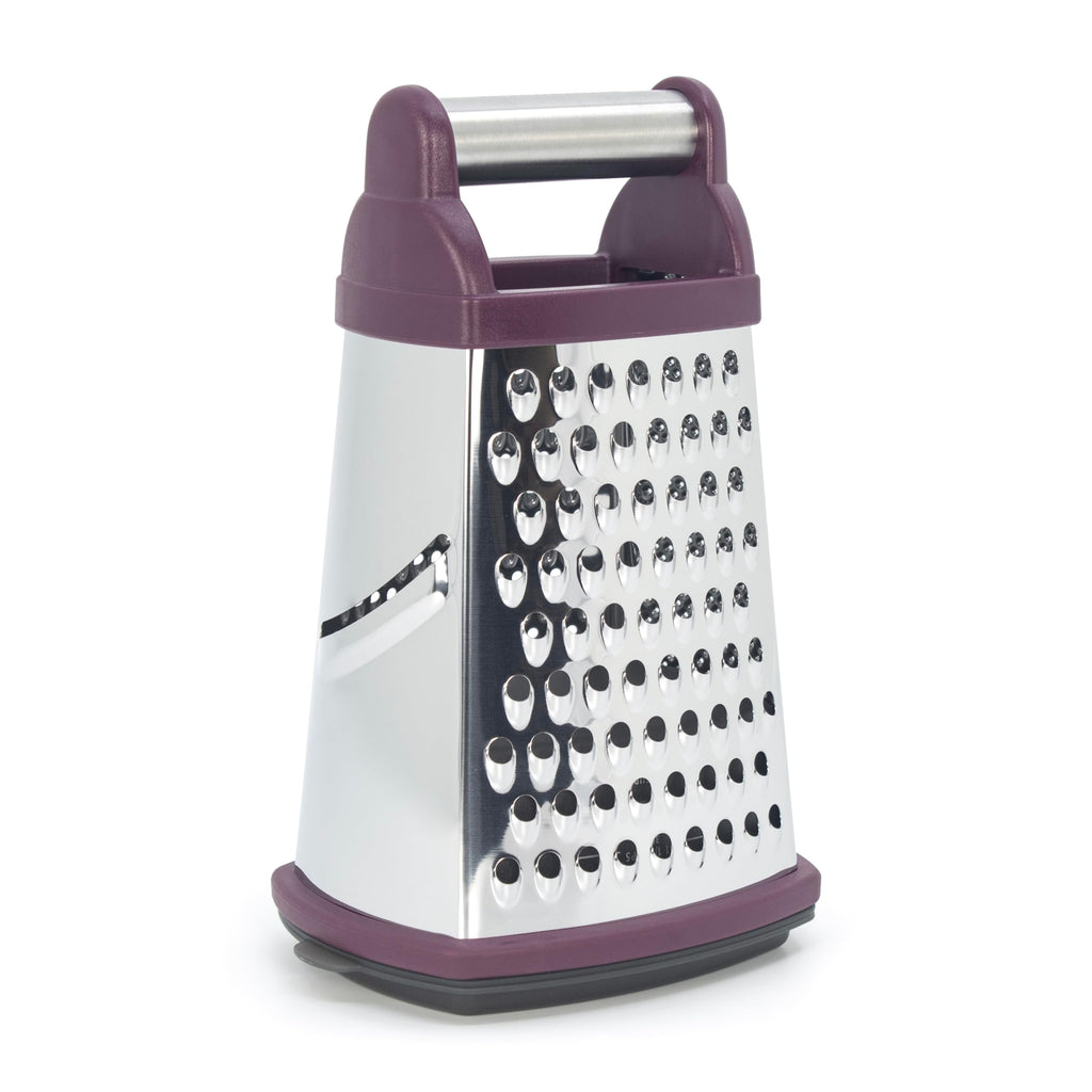 KitchenAid - Gourmet Grater, 4-Sided Stainless Steel Box Grater with Detachable Storage Container, Easy to Grate, Slice, & Shred (Beetroot)