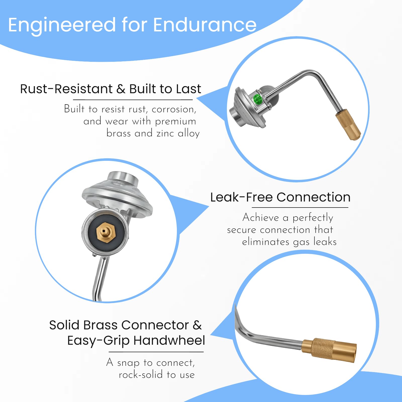 FUREHON Direct Replacement Propane Regulator for Blackstone 17 & 22 Inch Griddles - Safe & Reliable Gas Grill Adapter for 1 lb to 20 lb LP Tanks- Compatible with Pit Boss, Char-Broil, Weber Q & More