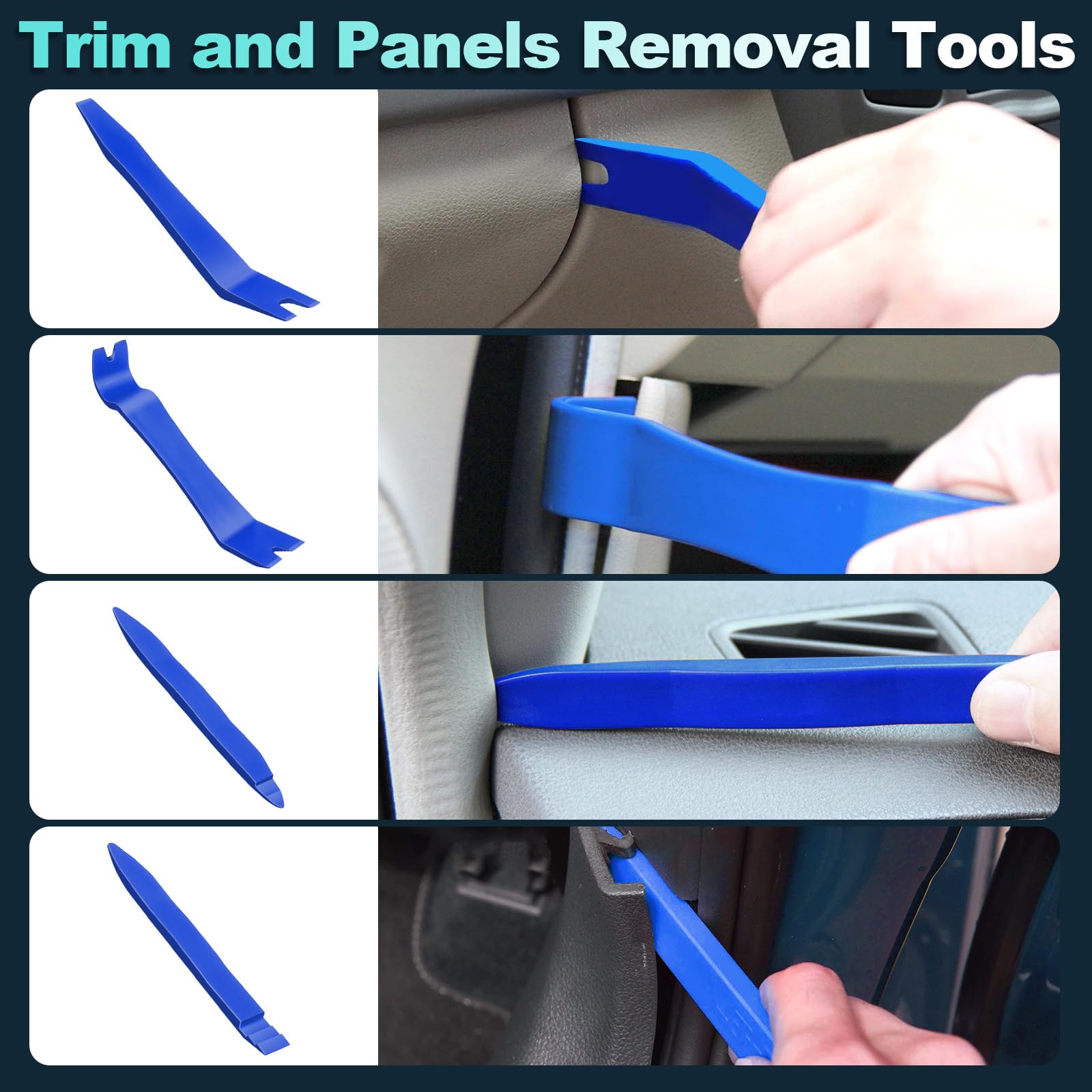 KEZE 7 Pcs Auto Clip Pliers Set and Fastener Remover,Car Trim Rivet Removal Pry Tool Repair Kit with Storage Bag for Automotive Door Panel,Upholstery,Plastic Fasteners