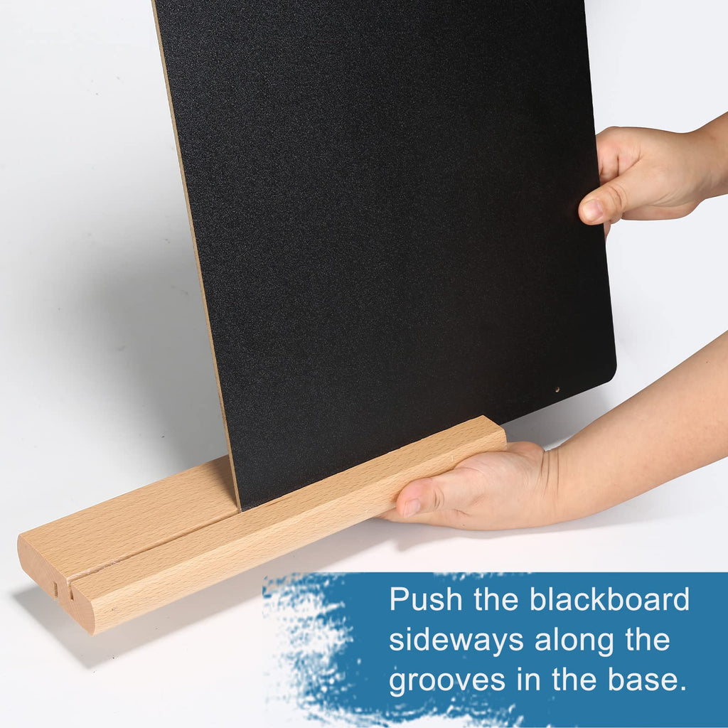 11.7x16.5 Inch Tabletop Chalkboard with Beech Base, Menu Chalkboard Stand, Message Board, Bar and Special Event Decorations, Hanging Double-Sided Chalkboard Sign for DIY Home Decoration