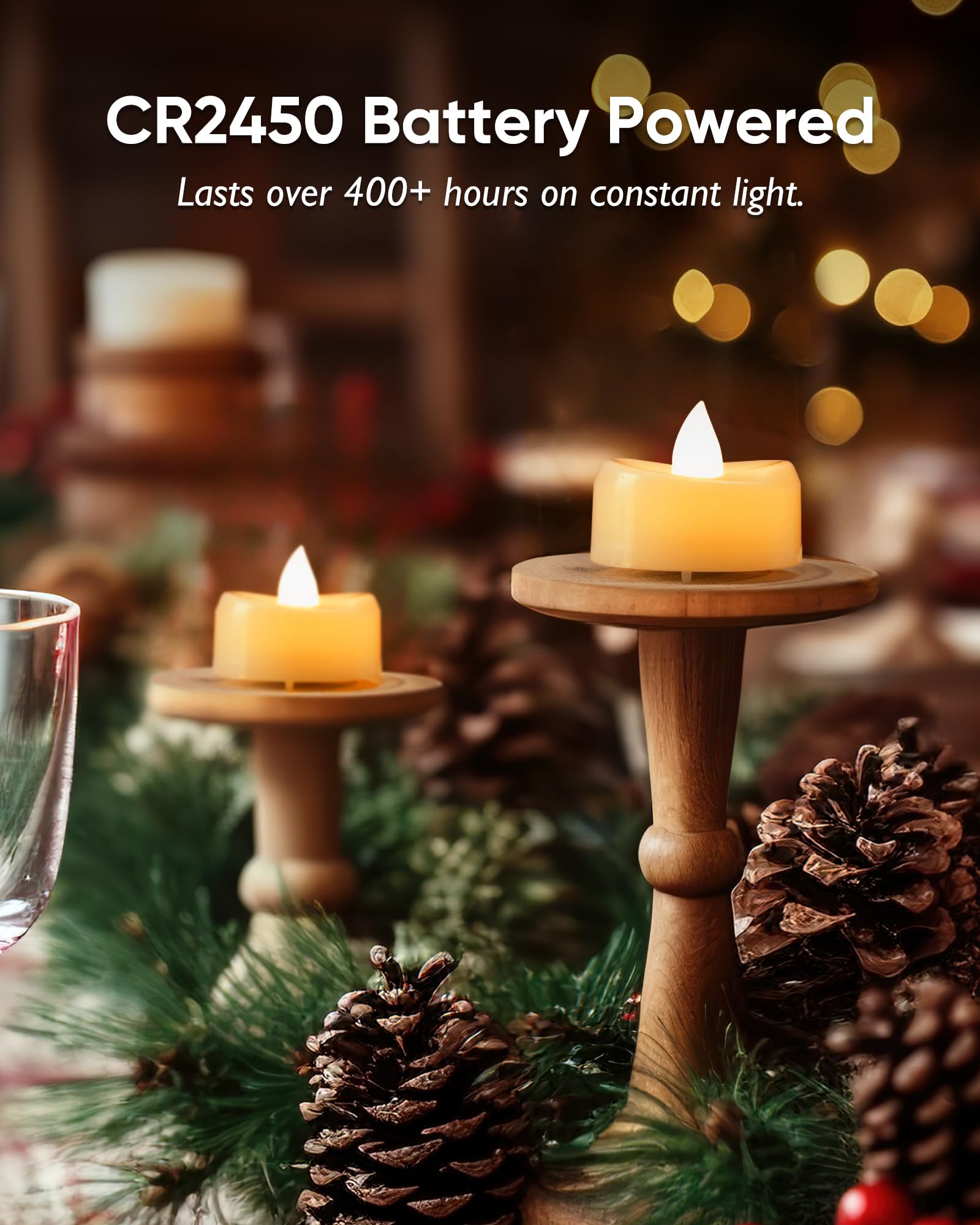 AMAGIC 12pcs Remote Timer Candles, 400+Hours Flickering Flameless Battery Operated LED Tea Lights Votive for Tabletop, Home Table Decor