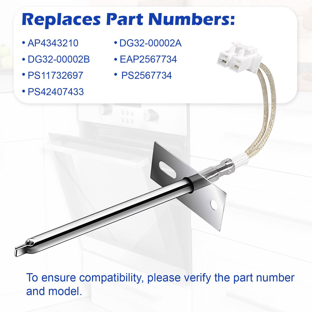 DG32-00002B Oven Temperature Sensor Probe Compatible with Samsung Oven Temp Sensor Range, Replacement Parts AP4343210, DG32-00002A, PS2567734, PS4240743, EAP2567734