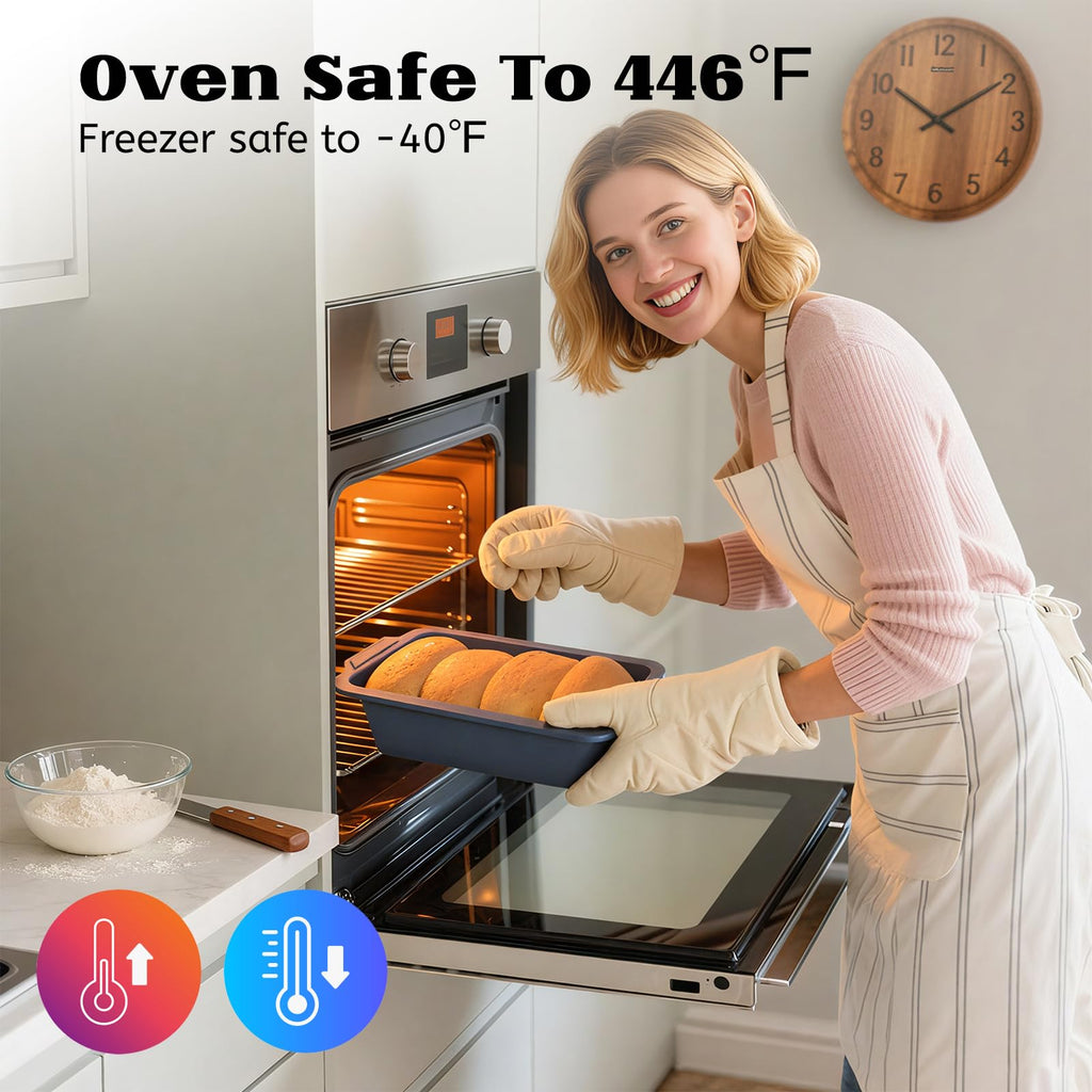 Vnray Bread Pan for Homemade Bread：9.5 x 5 Inch Silicone Loaf Pan for Baking with Metal Frame - Nonstick Banana Loaf Tin Tray for Sandwich Sourdough Pumpkin Sour Dough - for Oven Kitchen Home Bakers