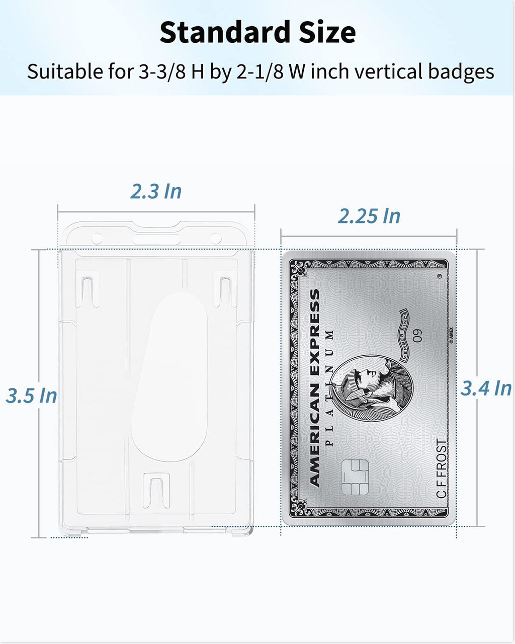 Pawfly 20 Pack Vertical 2-Card Badge Holder with Thumb Slot Hard Transparent PC Case Protector for Office School IDs Credit Cards Driver’s Licenses and Passes
