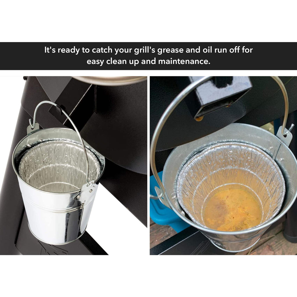 Stanbroil Drip Grease Bucket with 10-Pack Disposable Foil Liners for Wood Pellet Grills Traeger, Pit Boss, Camp Chef, Lousiana and Also Fits Most Other Wood Pellet Grills