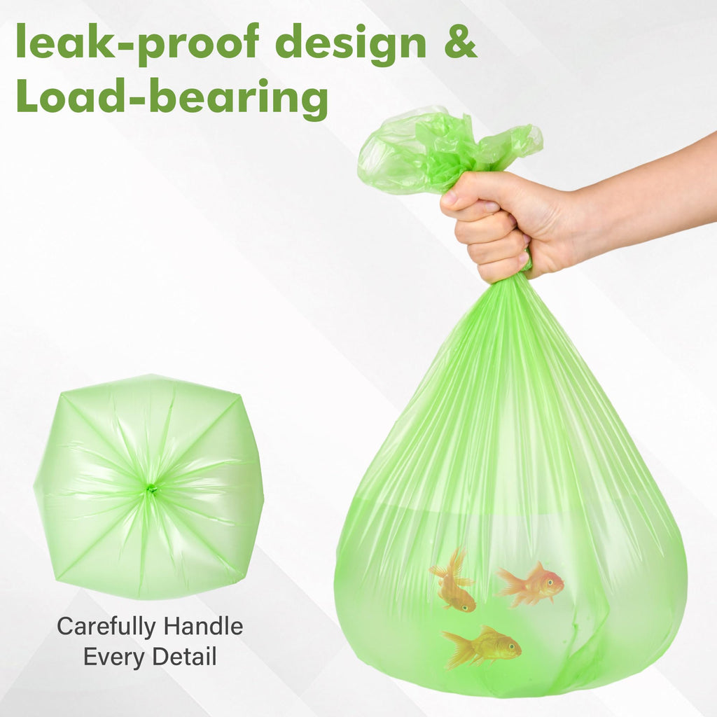 Kitchen Biodegradable Garbage Bags, 13 Gallon/50L Large Compost Bags for Green Bin, Recycling Bin Liners, Eco-friendly Compostable Trash Bags for Kitchen Food Waste (80 Count, Green)