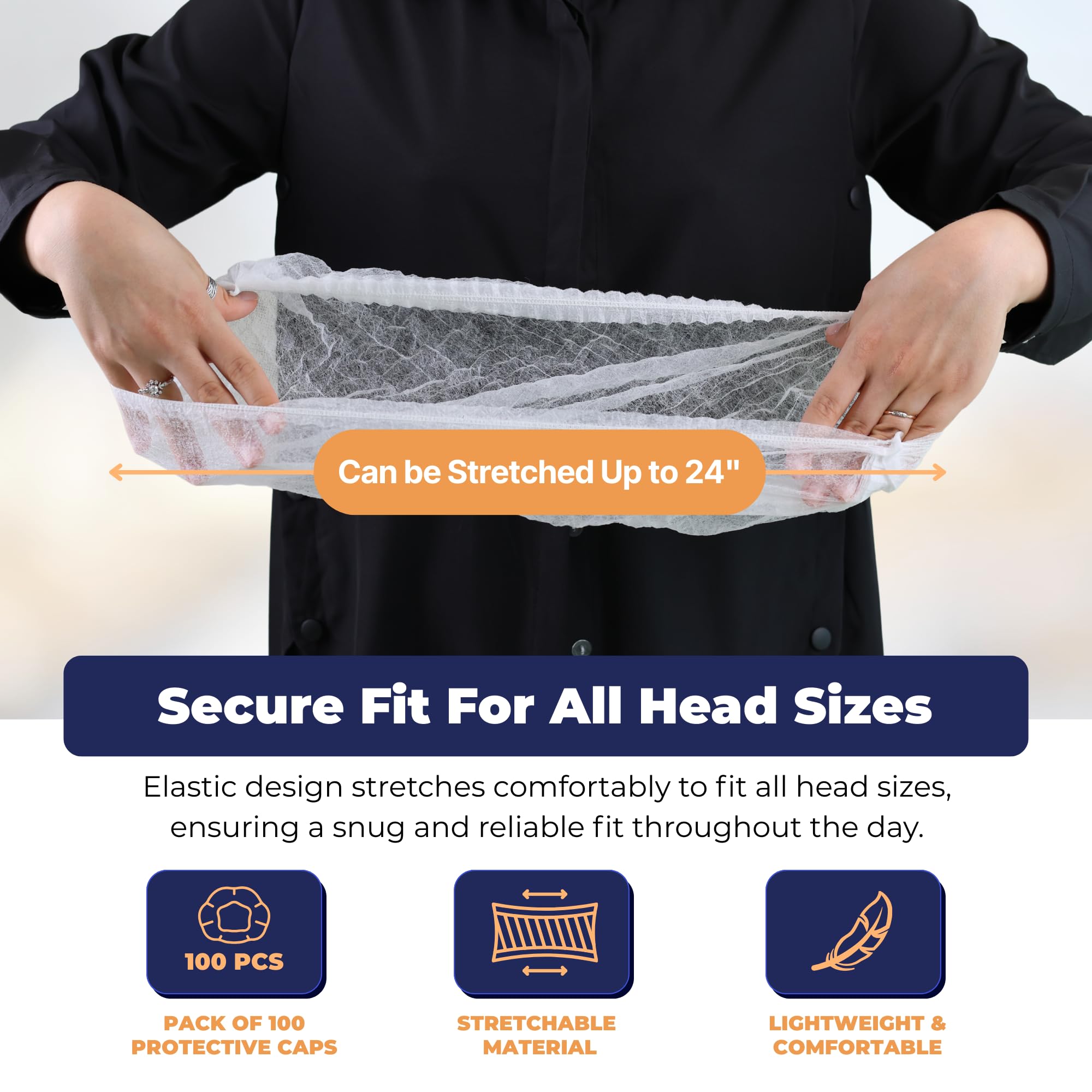 100 Pack Hair Nets 24 Inch White Invisible Mesh Nylon Hair Net Food Service Elastique Cheveux Kitchen Bun Bouffant Wig Cap Hairnet Food Service Massage Labs Salon wrap