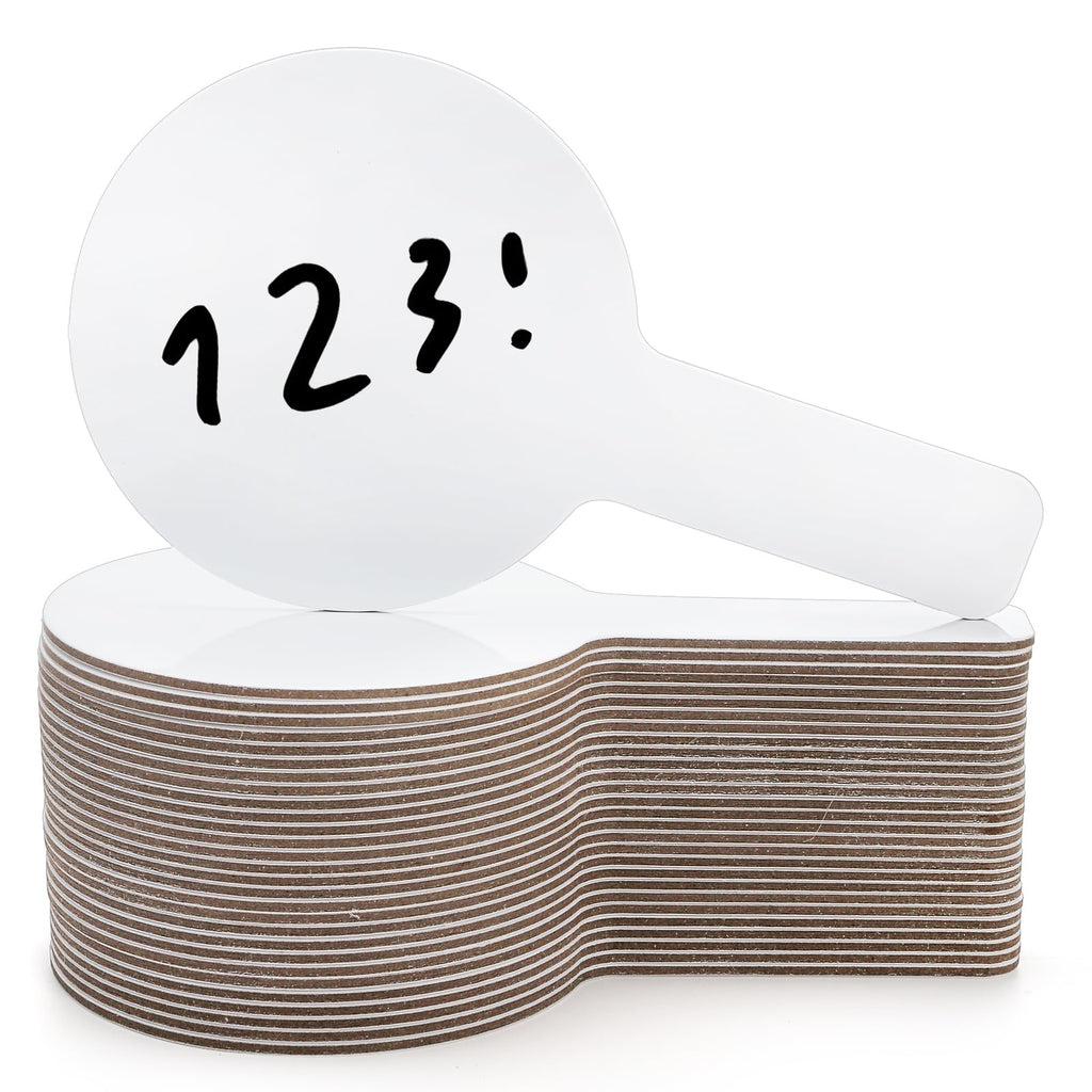 Cididu 30 Pack Dry Erase Answer Paddle, Mini White Boards, Double Sided Handheld Paddles, Thickened Auction Paddles for Students, Small Dry Erase Signs Boards for Classroom Teachers School Supplies