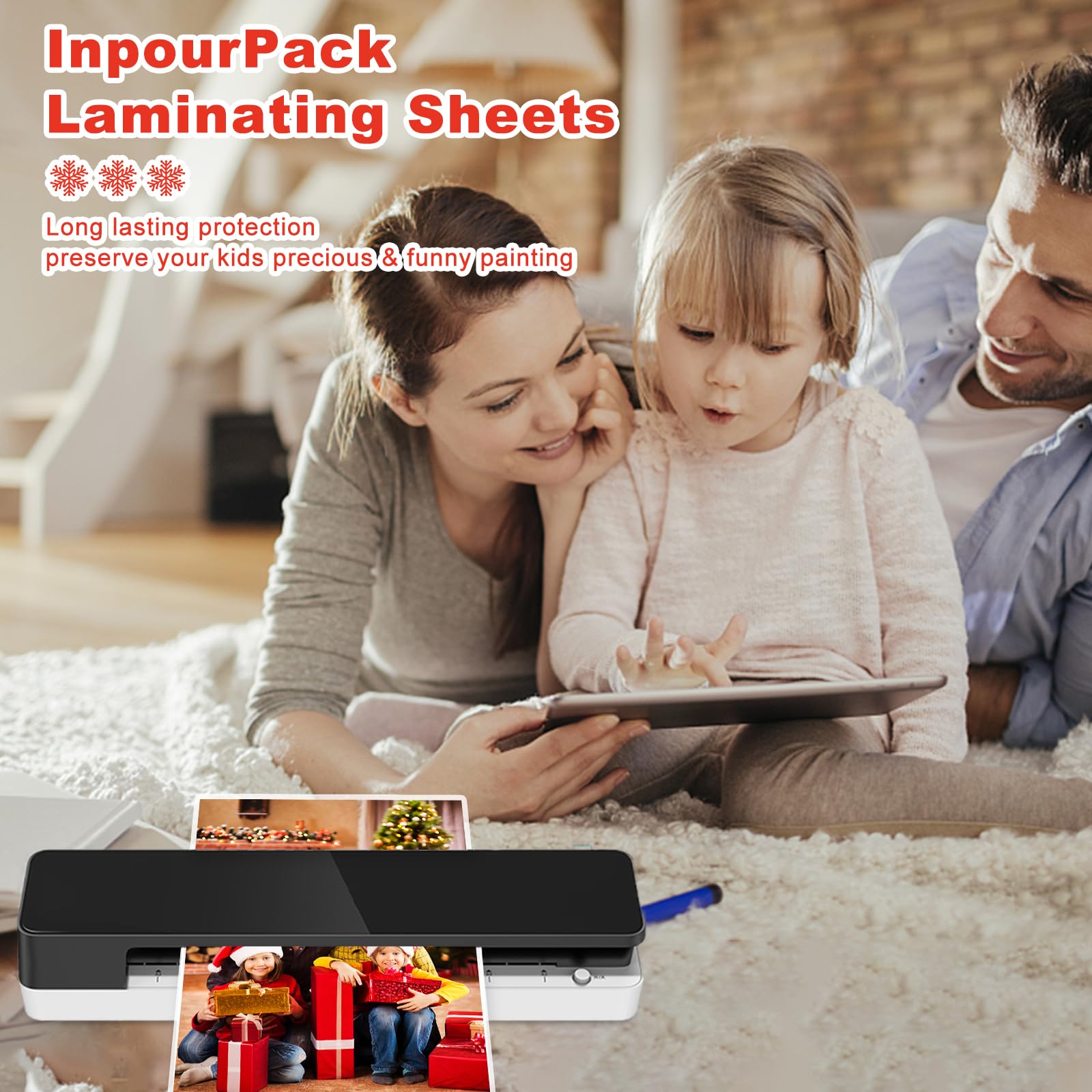 InpourPack 3 Mil Laminating Sheet, Clear Thermal Laminating Pouches Letter Size Plastic Laminator Sheets 9 x 11.5 Inch (3 mil / 200 pcs)