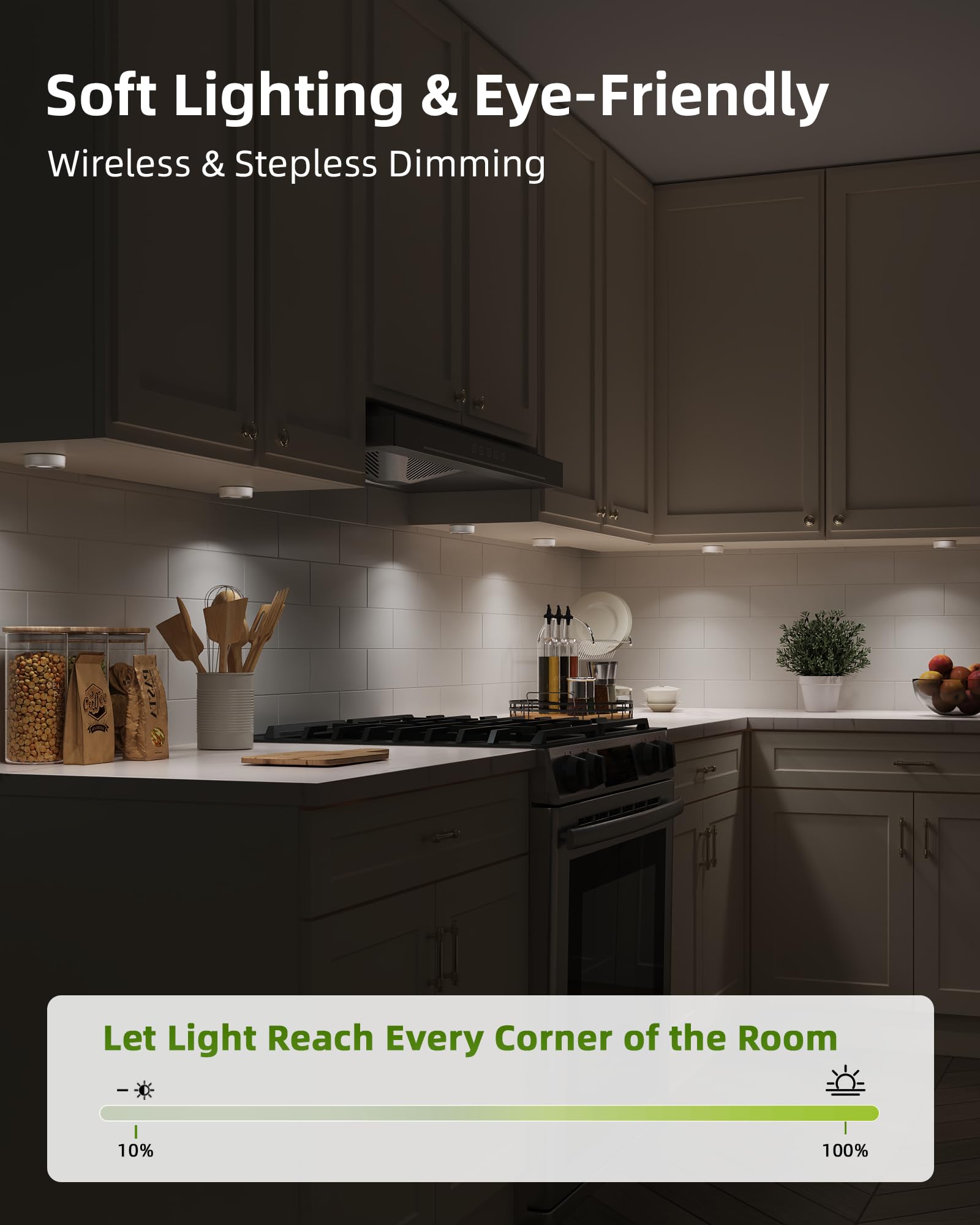 EZVALO LED Puck Lights, Rechargeable Sitck On Tap Lights, Wireless Closet Light, 3 Color Temps, Under Cabinet Lights, 2.5in Mini Touch Light, Ideal for Kitchen,Closet,Pantry,Shelves,Camper(6 Pack)